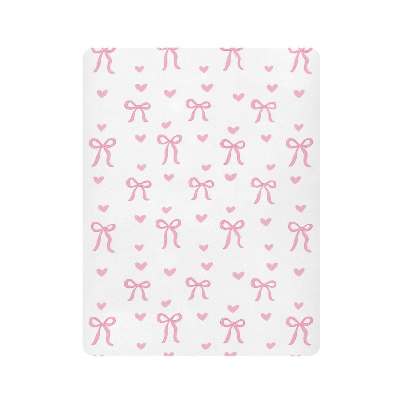 Pfrewn Fitted Crib Sheet Cute Bows Pink Bow Mattress Sheet for Mini Baby Playard Sheet, Soft Toddler Mattress Sheet, 39x27x5 in Sheet for Boys Girls