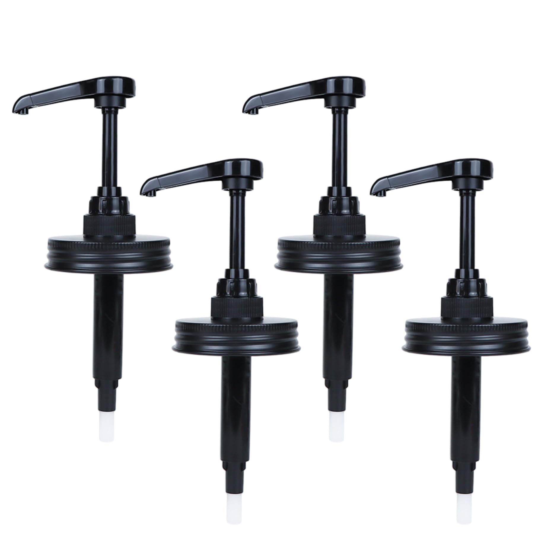 Mason Jar Pump, 4PCS 2.76" Dia. Stainless Steel and Plastic Syrup Bottle Pump for Regular Mouth Mason Canning Jars