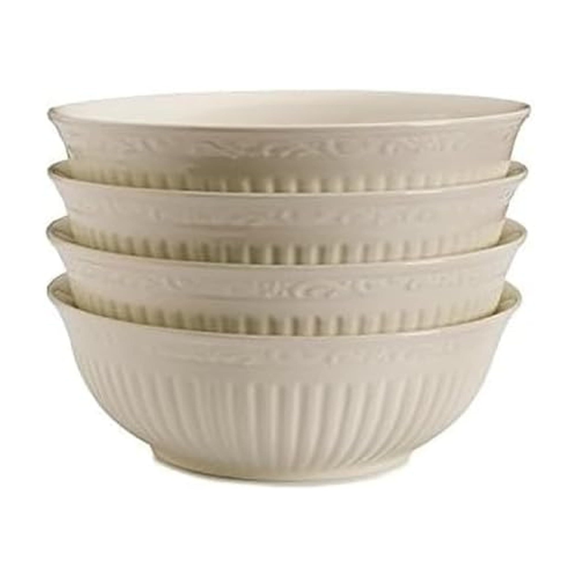 Mikasa Italian Countryside Stoneware Soup/Cereal Bowl, 7-Inch, Set of 4, 24 Ounces,White