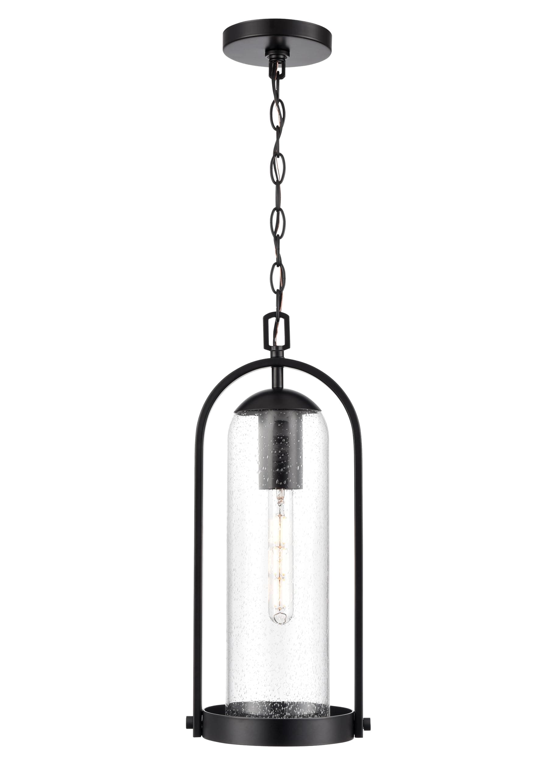 ML Lighting 199801-PBK Luxio 8.25" Wide 1-Light Outdoor Hanging Lantern - Powder Coated Black