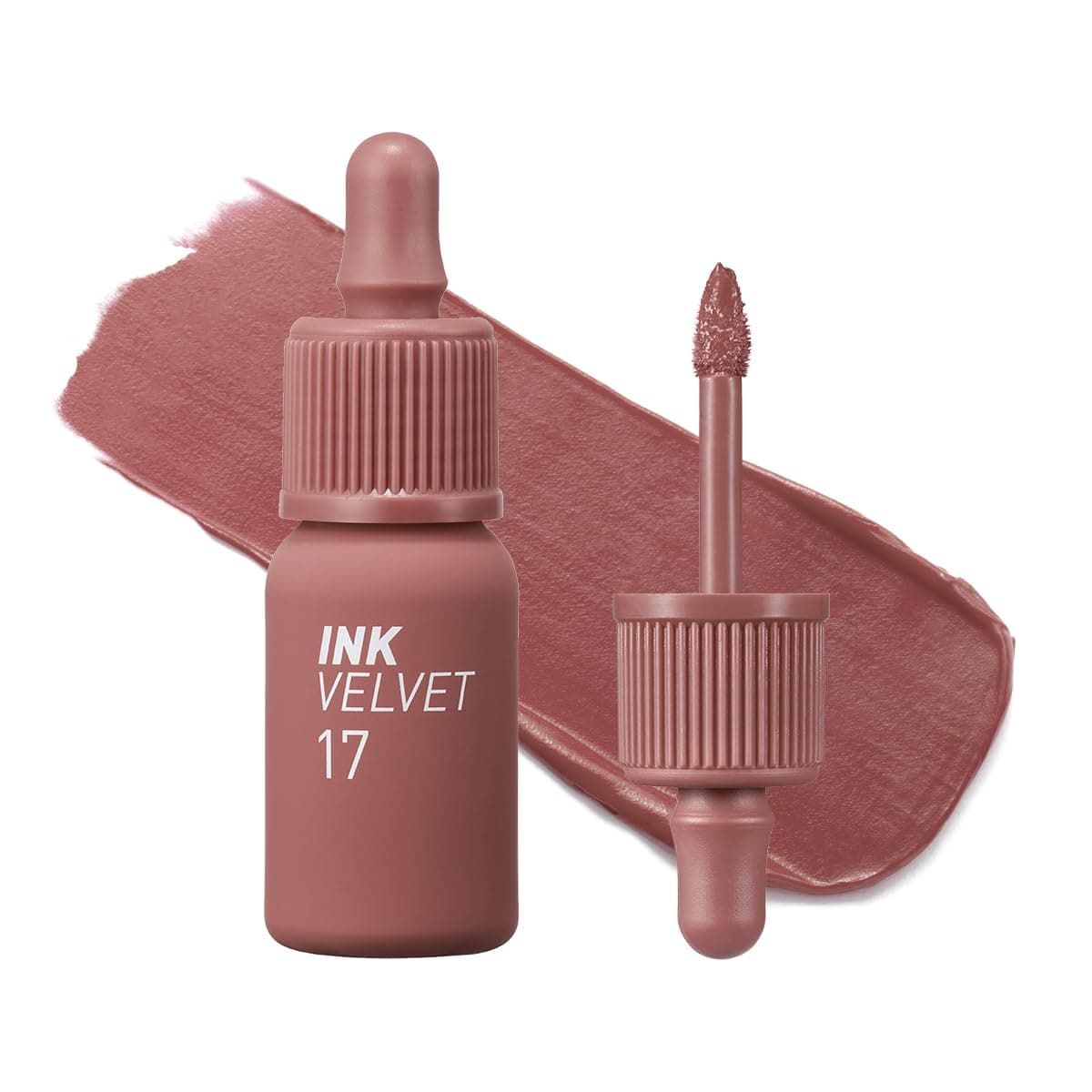Peripera Ink the Velvet Lip Tint | High Pigment Color, Longwear, Weightless, Not Animal Tested, Gluten-Free, Paraben-Free | 0.14 fl oz (017 ROSY NUDE)