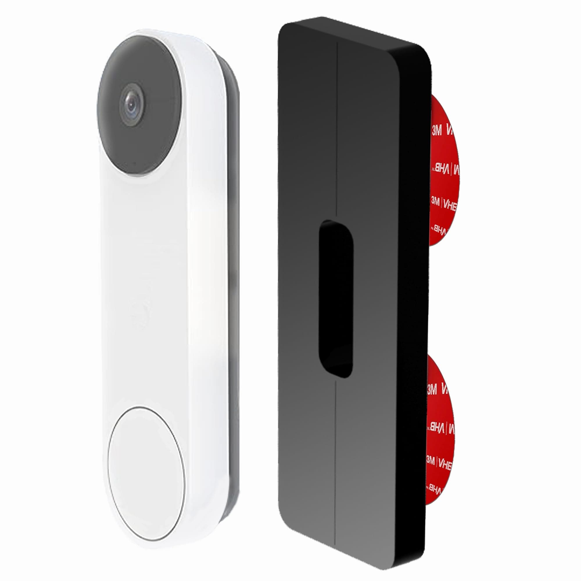 Mars Outpost No Drill Adhesive Sticky Mount Compatible with All Nest Video Doorbells Battery and Wired 1st, 2nd & 3rd Generation No Drilling Protect Walls Doorbell Adhesive Plate Landlord Friendly