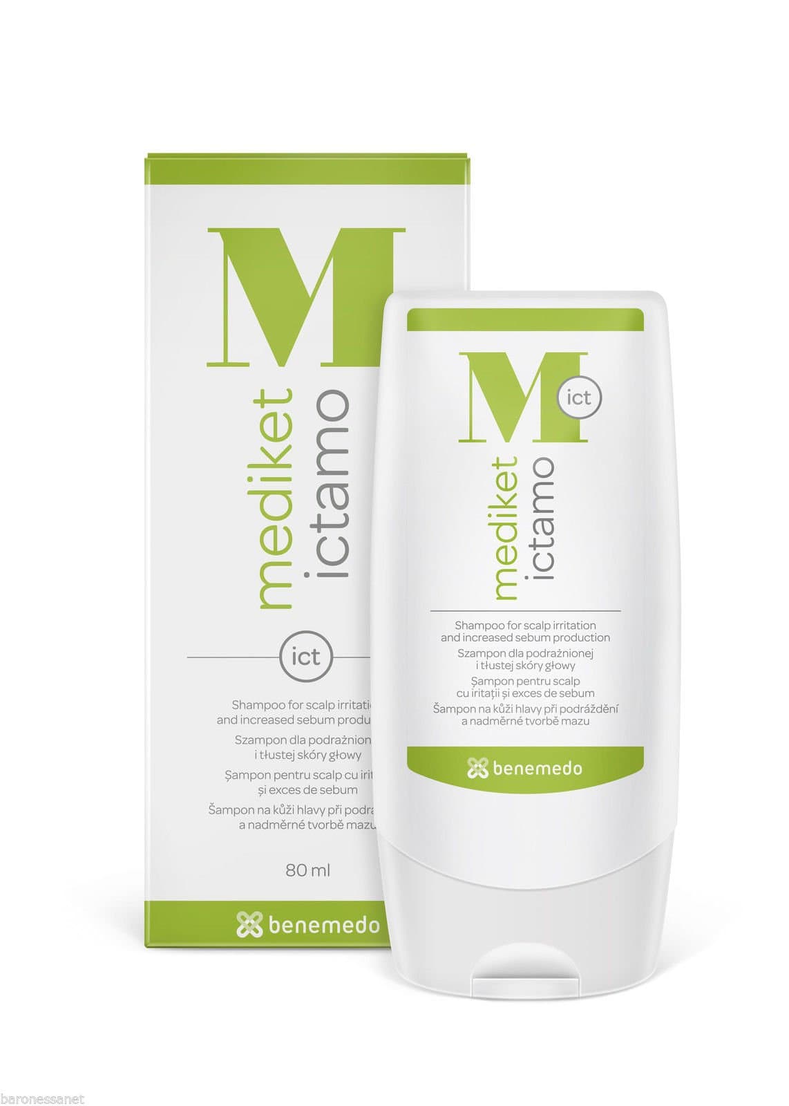 Mediket Ictamo Shampoo 80ml Seborrhoea in Hair, Scabs, Sores, Excessive Sebum Strong Hair