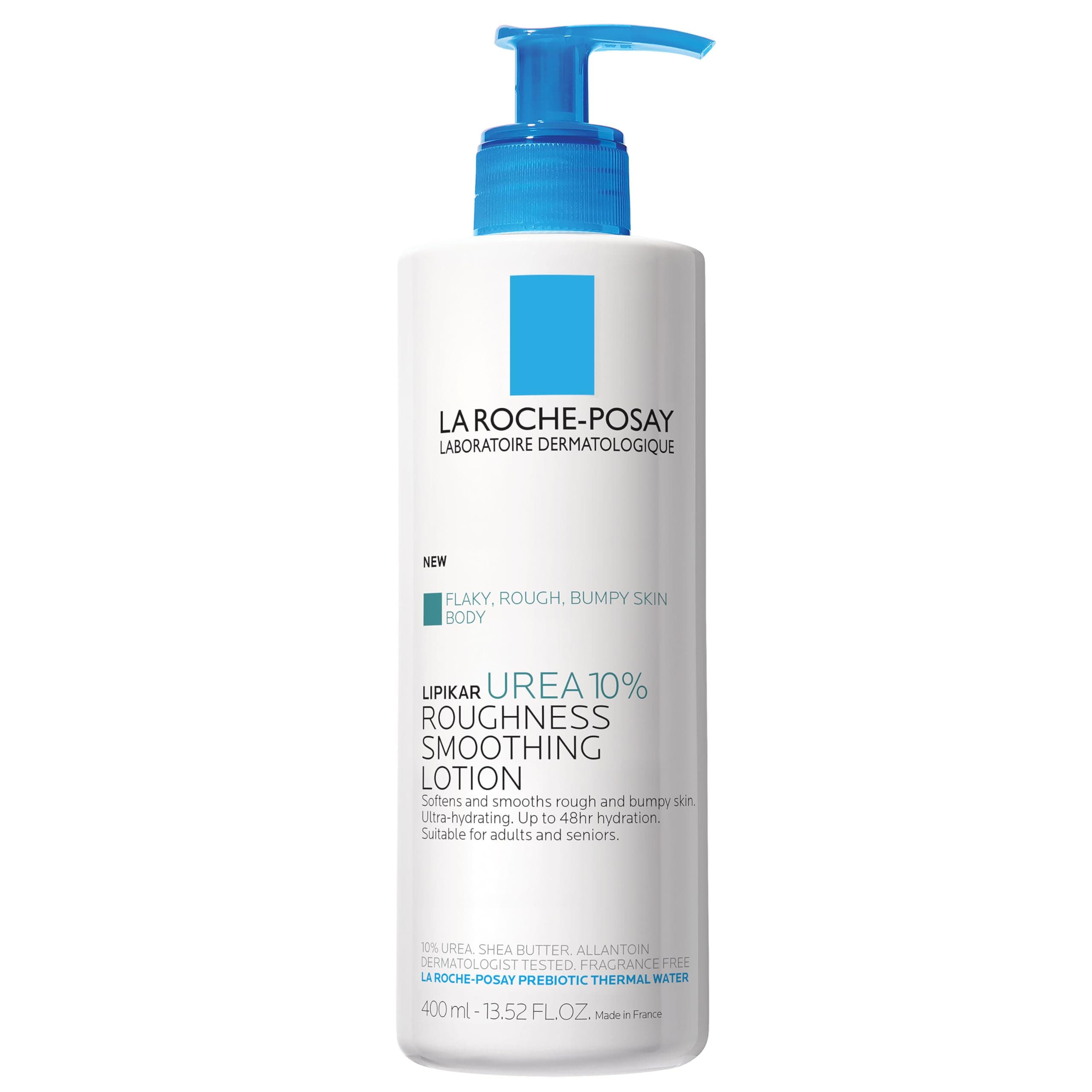 La Roche-Posay Lipikar Lait Urea 10% Body Lotion. For Very Dry, Rouch, and Flaky Skin. Tested on Dry Skin, Age-Related Dryness, Keratosis Pillaris, and Psoriasis. Fragrance-Free, Dermatologist Recommended - 400ML