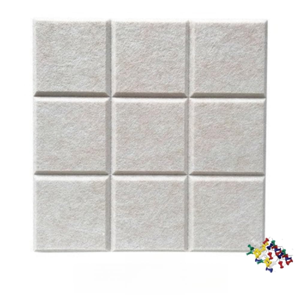 Large Felt Bulletin Board with 10 Push Pins,Self-Adhesive Poster Cork Board Tiles for Walls,Photos Memos Notice Boards for Home Office School (Light Camel,6pcs-Velcro)