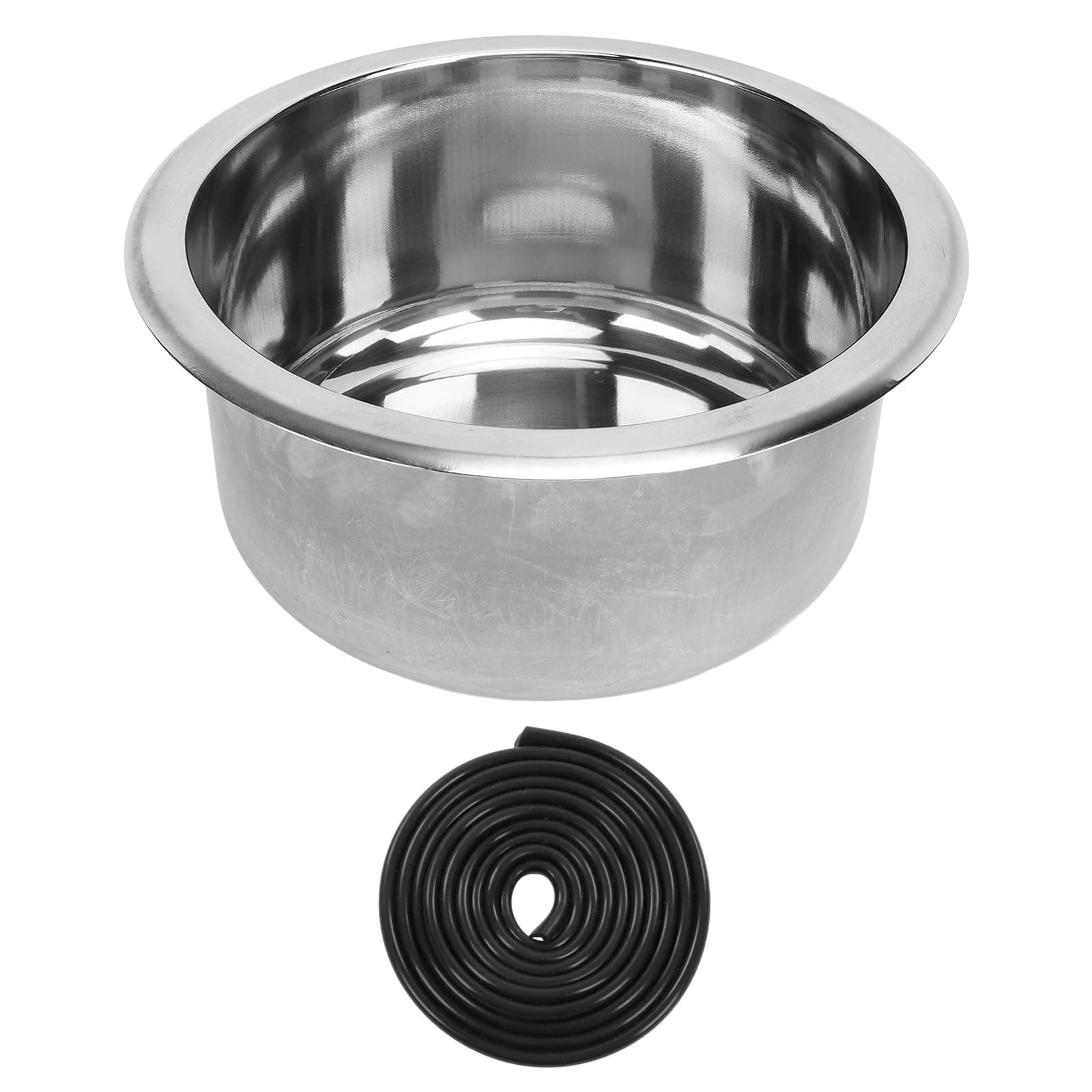 AOWINHIT 225 X 120mm Round RV Stainless Steel Sink 9 Inch for Boat Caravan Campers Kitchen Bathroom