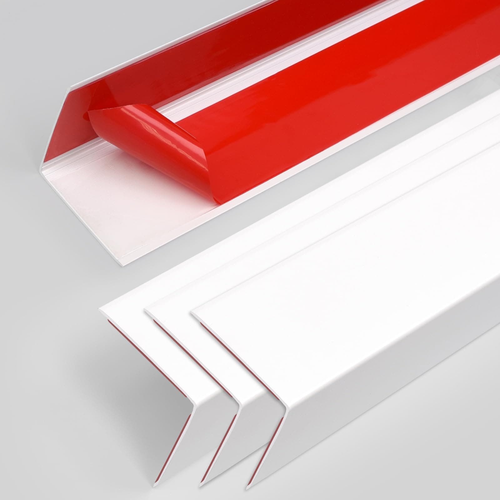 Jiekayi 4PCS 45" White Metal Corner Protectors, Aluminum Self Adhesive Corner Guards, Metal Wall Edge Protector Strip, Furniture Corner Protectors, Wall Cabinet Baseboard Decoration 45" x 2" (White)