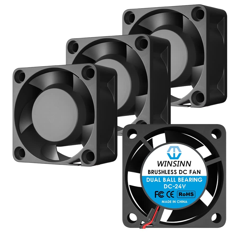 WINSINN 40mm 24V Fan - Dual Ball Bearing 8000 RPM 4020 Cooling Fan Replacement for 3D Printer/Industrial Equipment, 30cm Cable with XH2.54-2PIN, Brushless 40x20mm (4Pcs)
