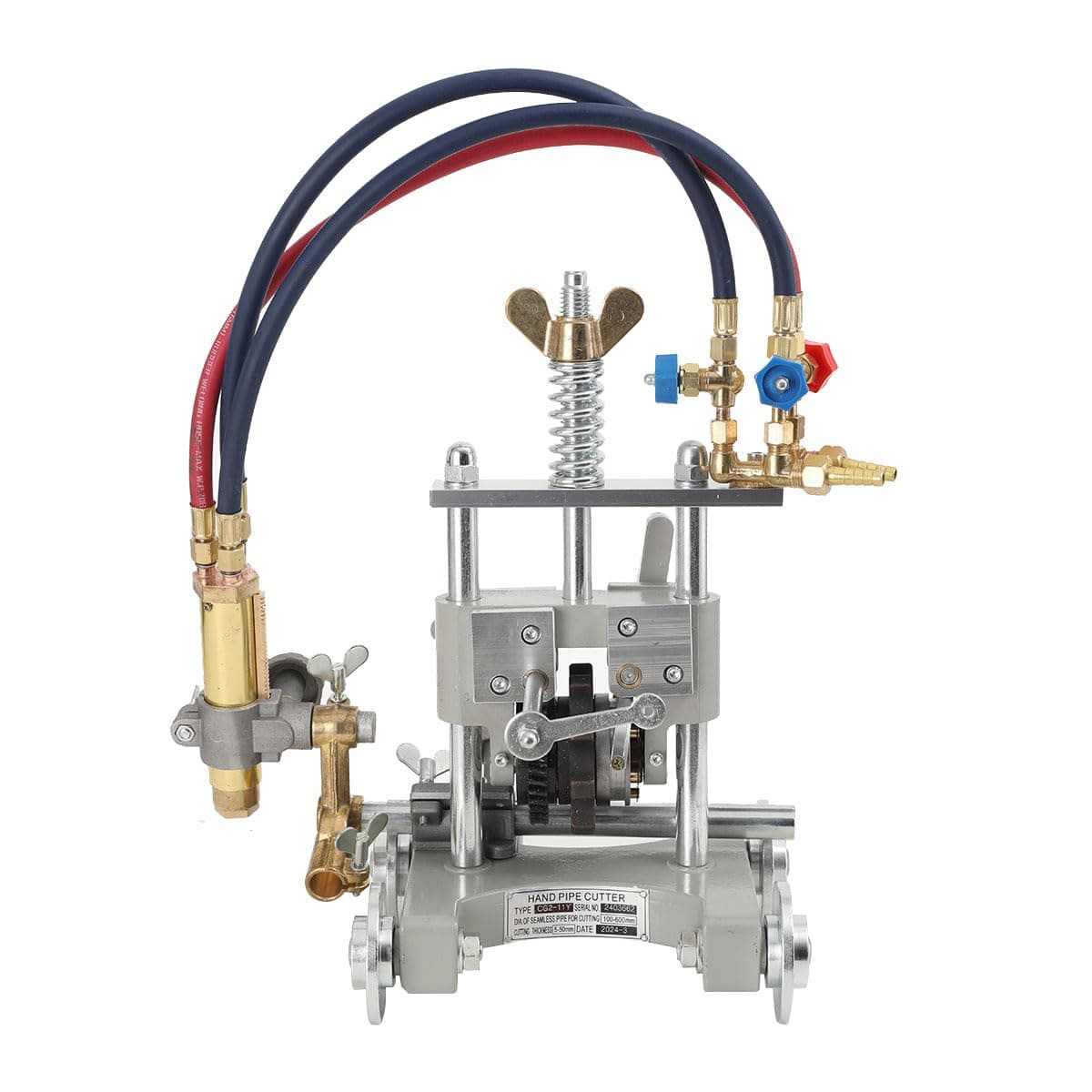 CG2-11Y Manual Gas Pipe Cutting Machine Aluminum Alloy Gas Pipe Cutting Machinecutting Range 4.25-23.62 Inches 0-45° Bevel Angle 1mm High Precision For Petrochemical Ship Construction