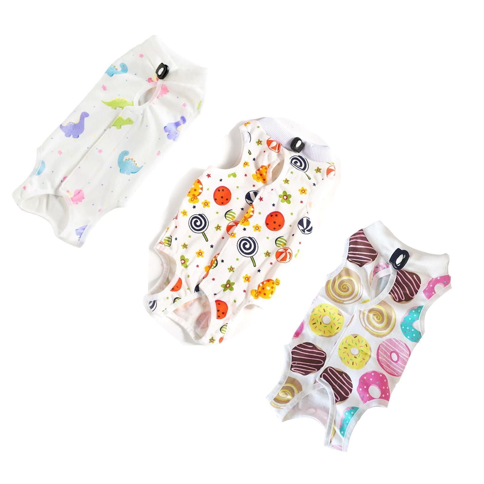 3 PCS Cat Recovery Suit for Spay Abdominal Wounds Female, Cat Onesie for Cats After Surgery, Pet Surgery Recovery Suit Kitten Onesie for Cats Anti Licking (Sweet, Medium)