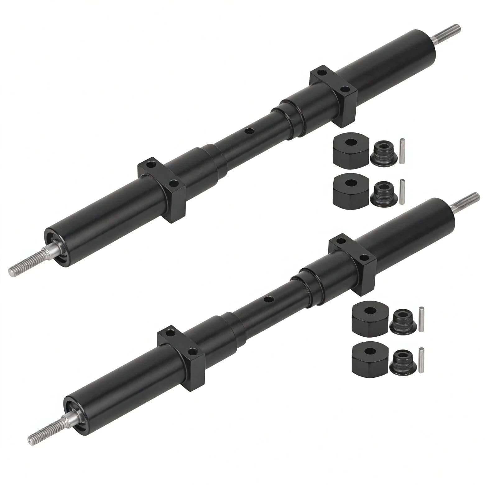 Ktsxxops 2pcs 1/10 RC Wheel Axles Set, Metal Non Powered Rear Wheel Axle RC Car Upgrade Parts Replacement, Rc Vehicle Axles Compatible with Tamiya 1/10 RC Tractor Truck, Flatbed Trailers