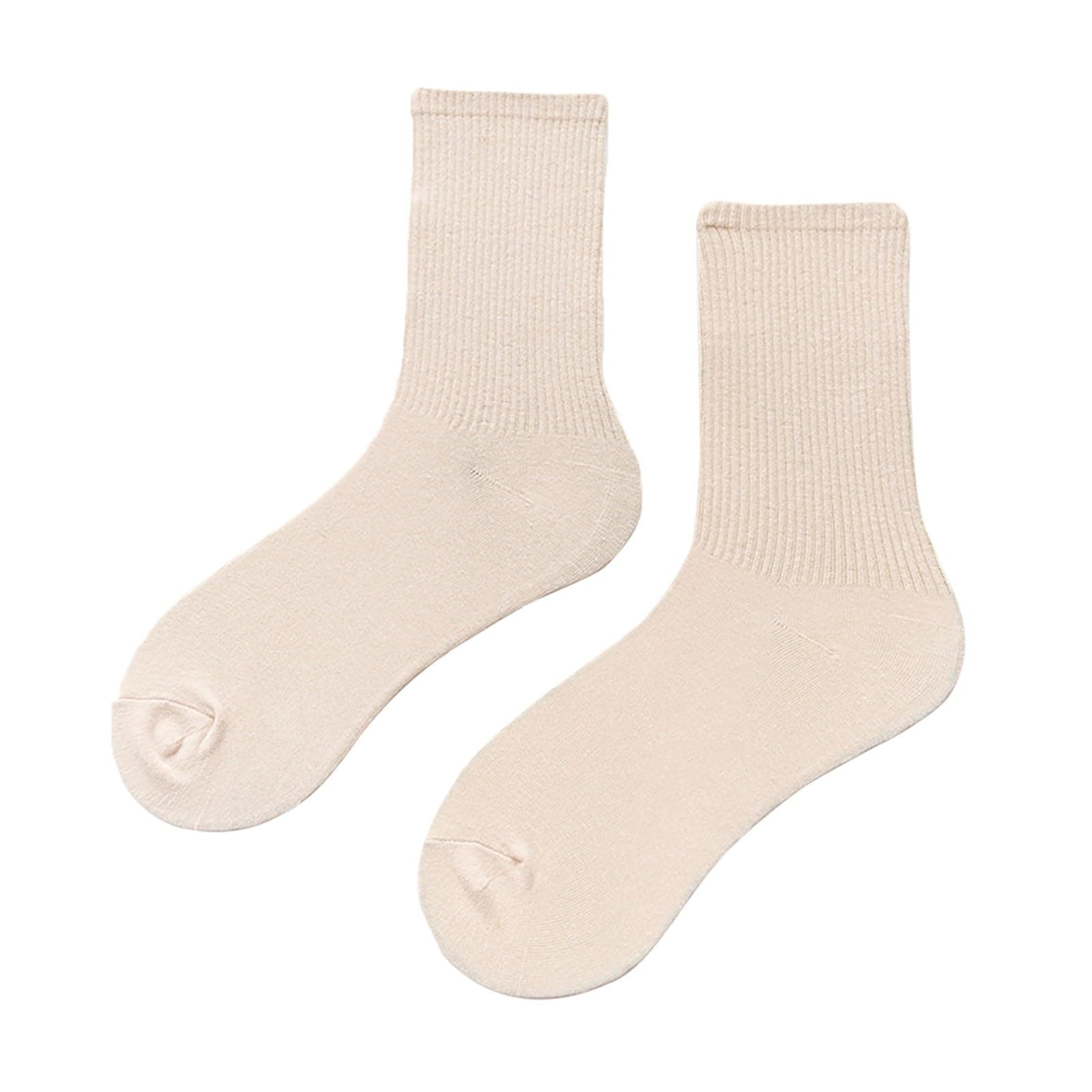 DFSDJEUW support socks for women Cosy Socks for Women Women's Solid Color Medium Tube Light And Thin Spring And Summer Colored Multi Colored Four Season Soft Gifts winter Beige