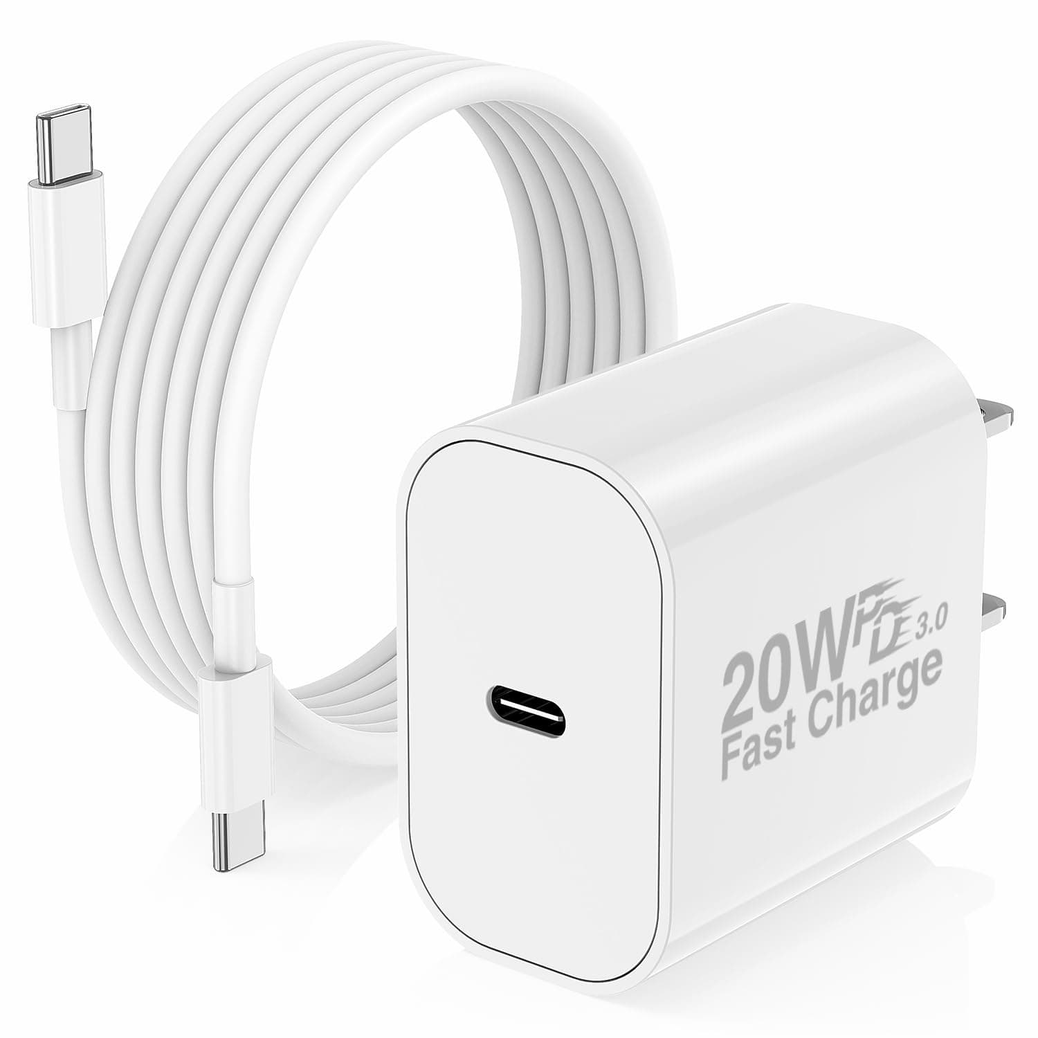 iPhone 17 16 15 Charger/10ft Type C to C Charging Cable Cord Long, USB C Fast Charging Block Plug for Apple iPhone 17 Pro Max/17 Air/16 Pro/15 Plus/AirPods/iPad/mini Plug Cube Birck Box Power Adapter