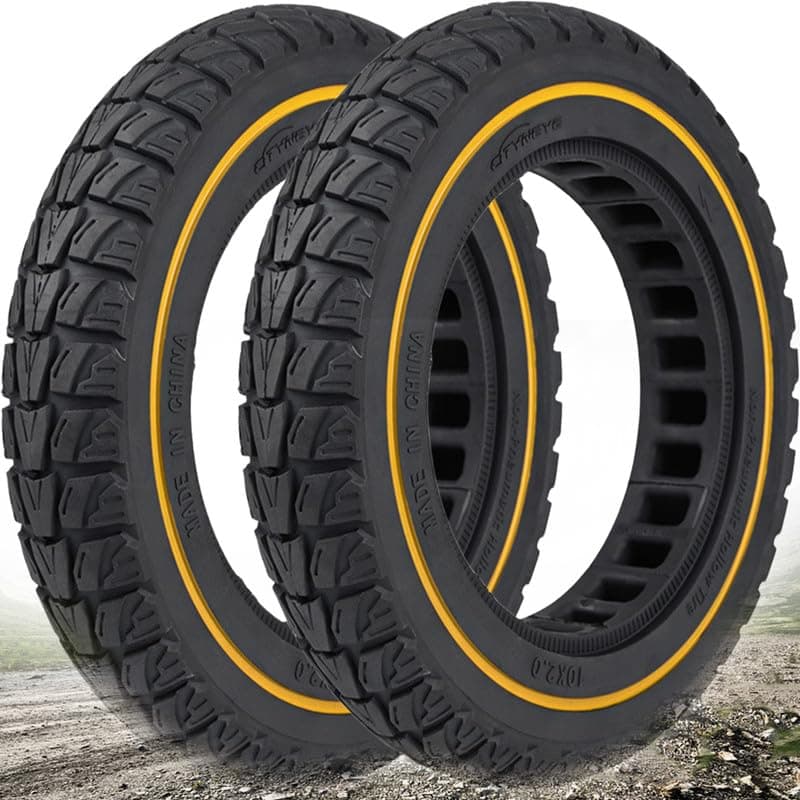 GLDYTIMES 54-152 10X2 Solid Tire, 10 Inch Electric Scooter Wheels Replacement for iScooter i9s Swagtron Swagger 5 EVERCROSS EV10K PRO 10x2.125 Tubeless Front Rear Tyre, Solid Rubber Tires