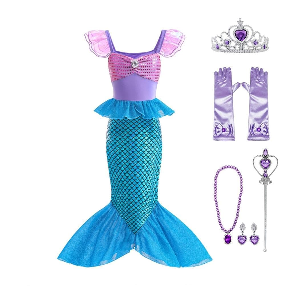 Dressy Daisy Shimmery Ocean Princess Costume w/Accessories, Size 10-12