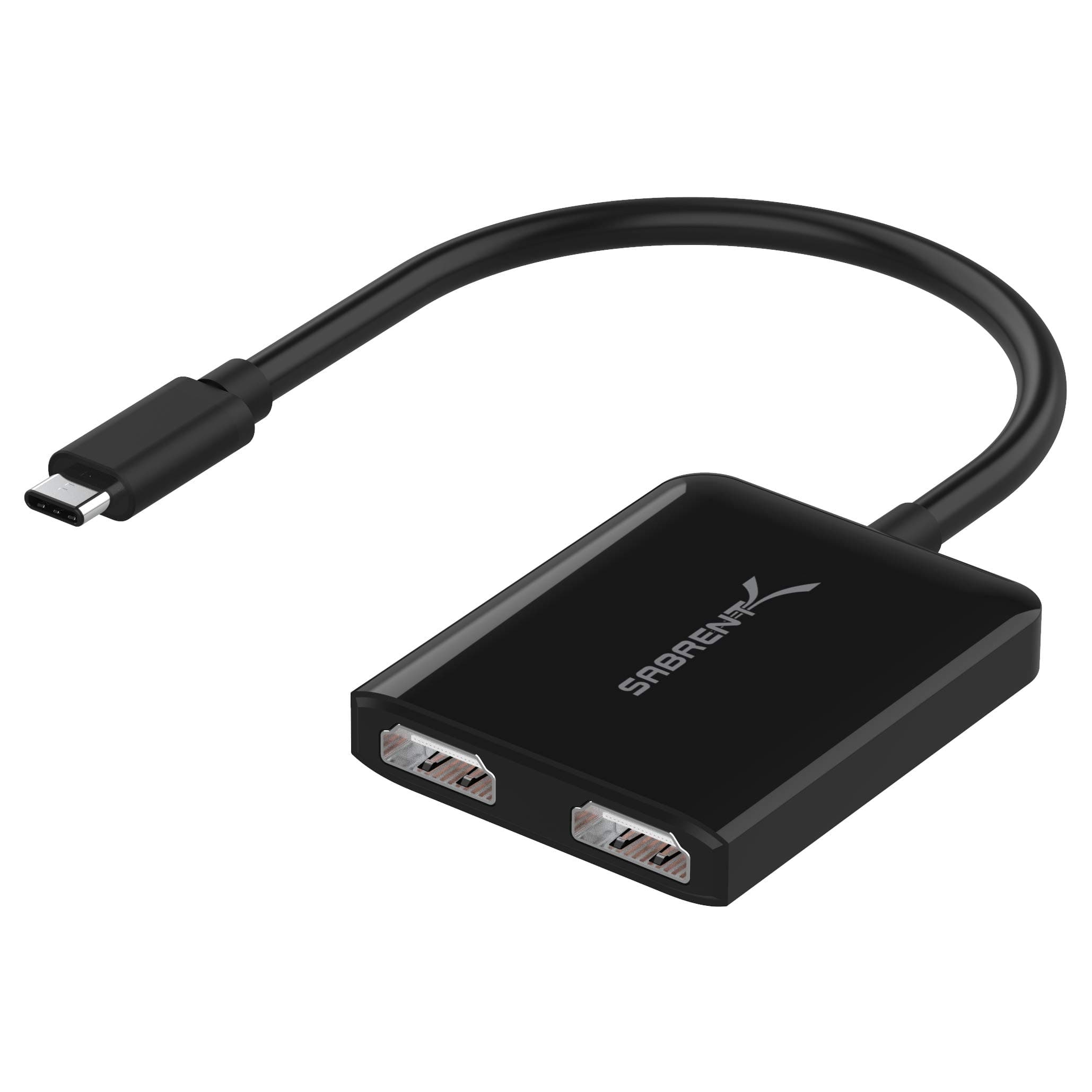 SABRENT USB C to Dual HDMI Adapter, HDMI Splitter, USB Type-C to HDMI Monitor Converter, Supports 4K 3840 * 2160/60HZ Compatible with Windows Systems Only for PC (DA-UCDH)