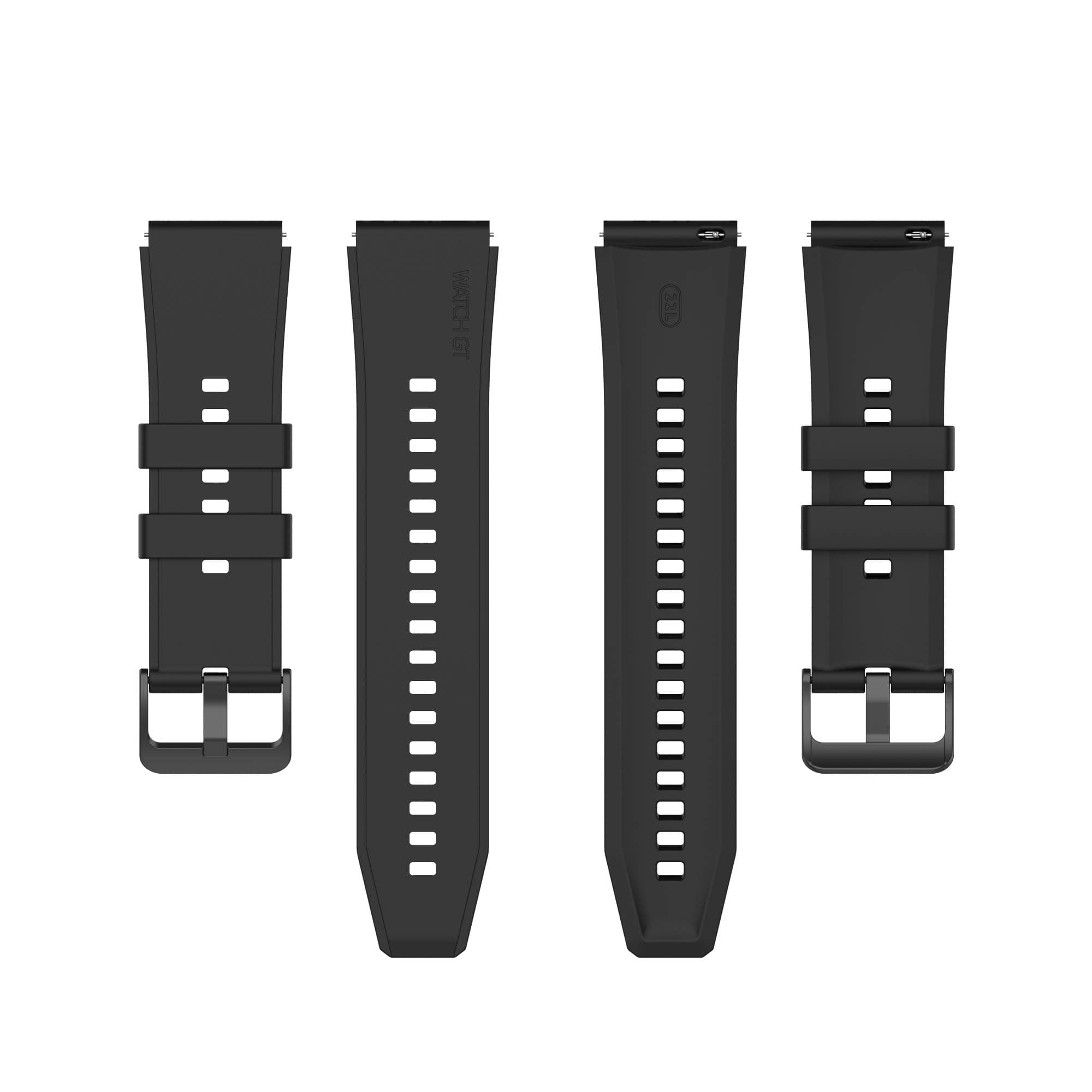 RuenTech Band Compatible for Hvlgmrc P66/Ypaddbu P66/Azgqswr P66 Smart Watch Bands, Replacement Silicone Band Strap Quick Release Watchbands for P66 Military Watch (Black&Black)
