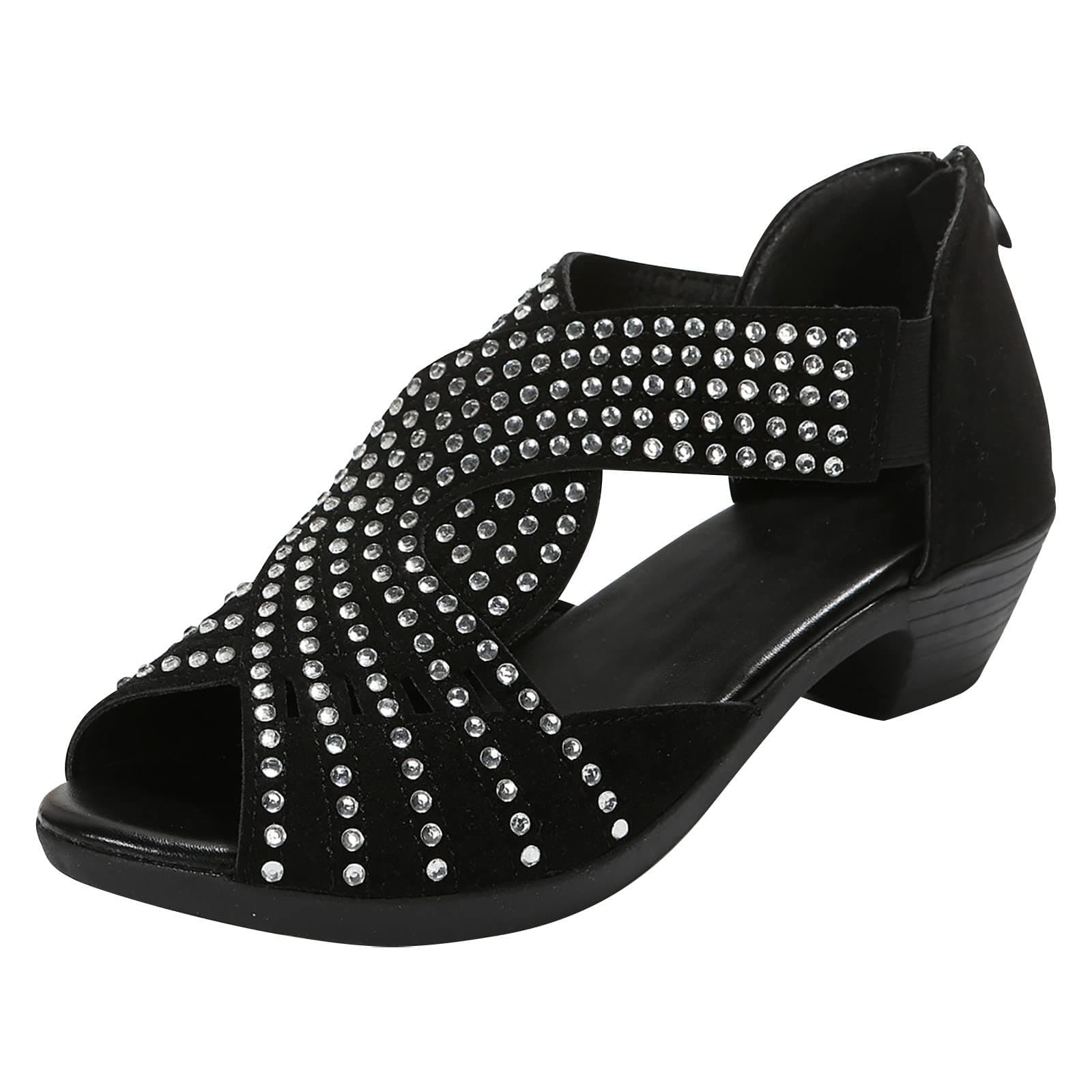 HAOLEI Women Diamond Sandals Sequin Pointed Toe Kitten High Heel Latin Ballroom Dance Shoes Glitter Rhinestones Salsa Latin Dancing Heels