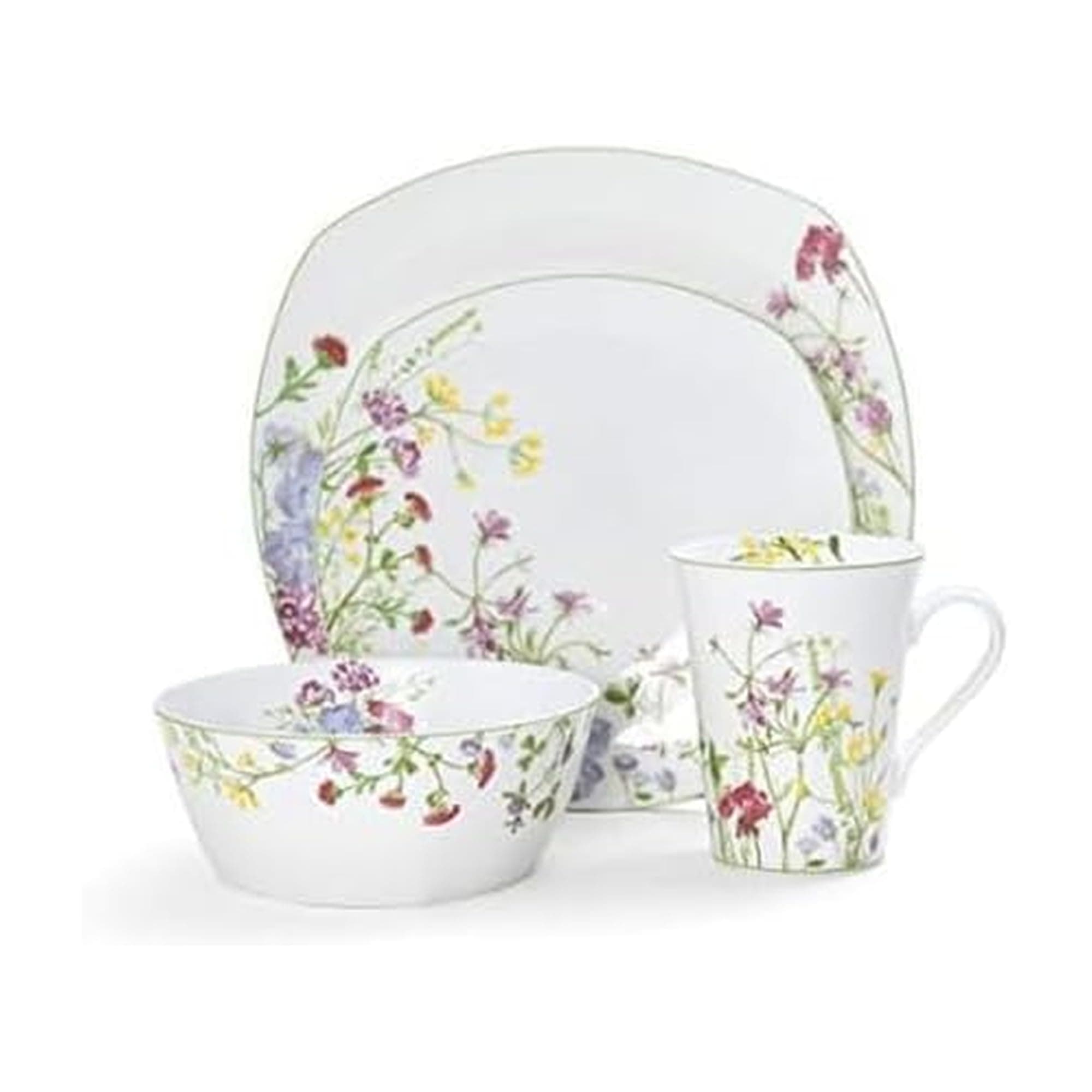 Mikasa Wildflower Garden 16-Piece Dinnerware Set, Service for 4