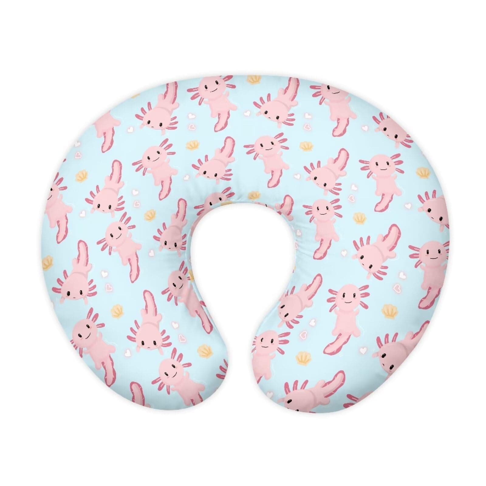 Goronwyfloyd Multi Pink Axolotl Nursing Pillow Cover for Baby Boy Girl Nursing Pillow Cover Cuddle Pillow Slipcover Detachable Nursing Pillow Protective Baby Feeding Easy to Use and Dustptoof