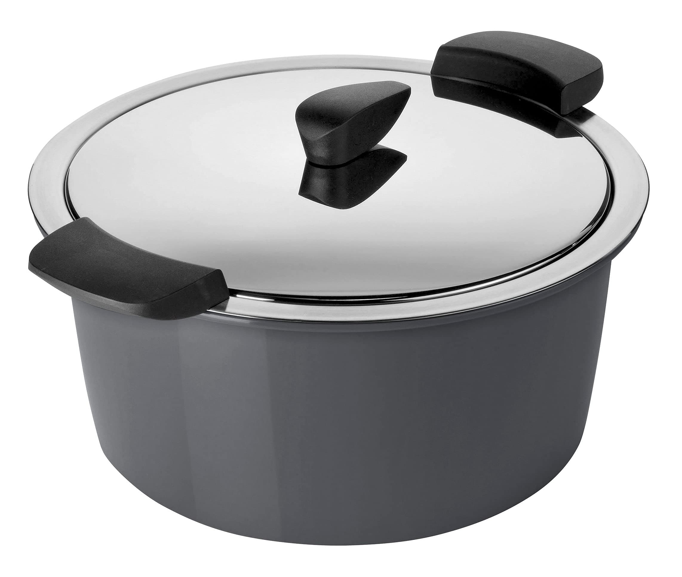 KUHN RIKON Hotpan Serving Casserole Pot, 3 Litre/22 cm, Grey, Stainless Steel