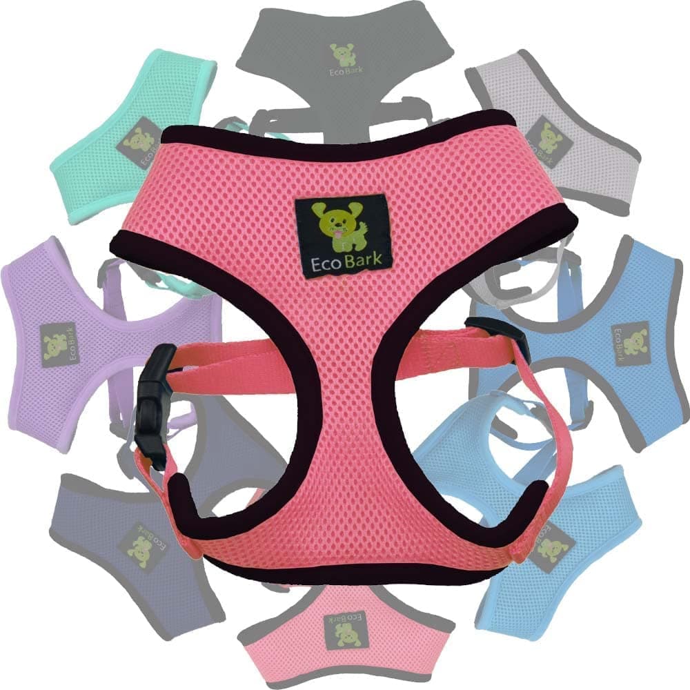 EcoBark Dog Harness, No Pull & No Choke Pet Harness, Large, Light Pink