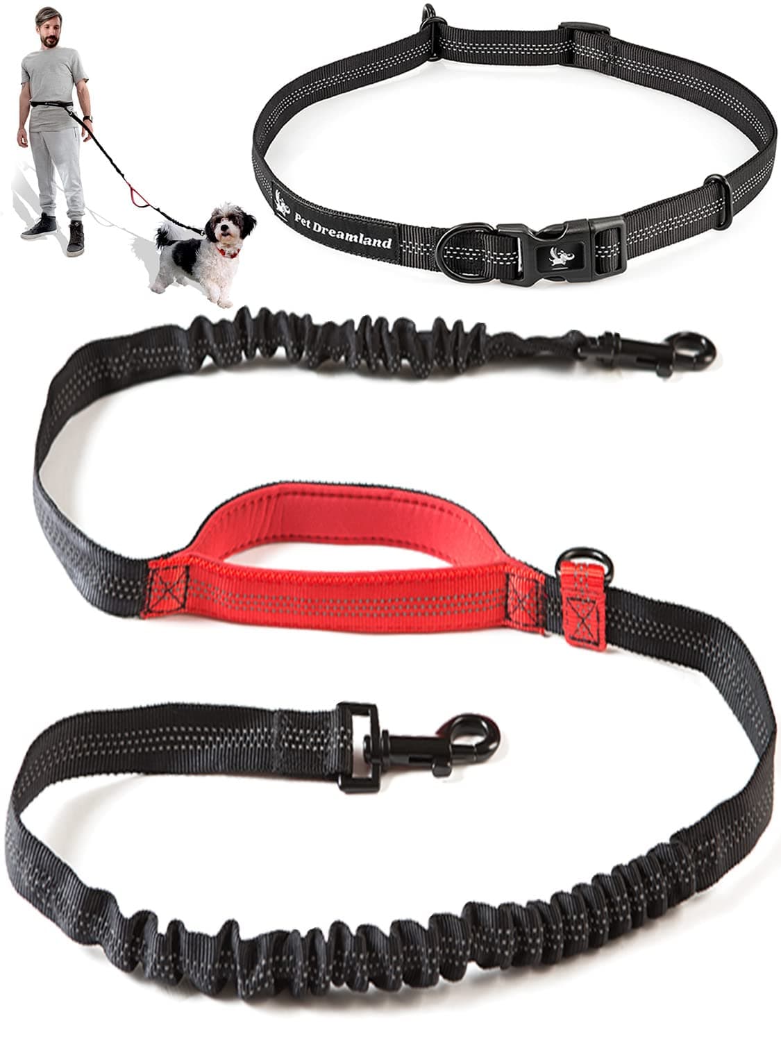 Exquisite Hands-Free Leash for Medium Dogs: Ultimate Comfort & Freedom for Running, Walking, Hiking. Premium Quality, Durable & Versatile Waist Dog Leash Belt. Your Dog Will Love It