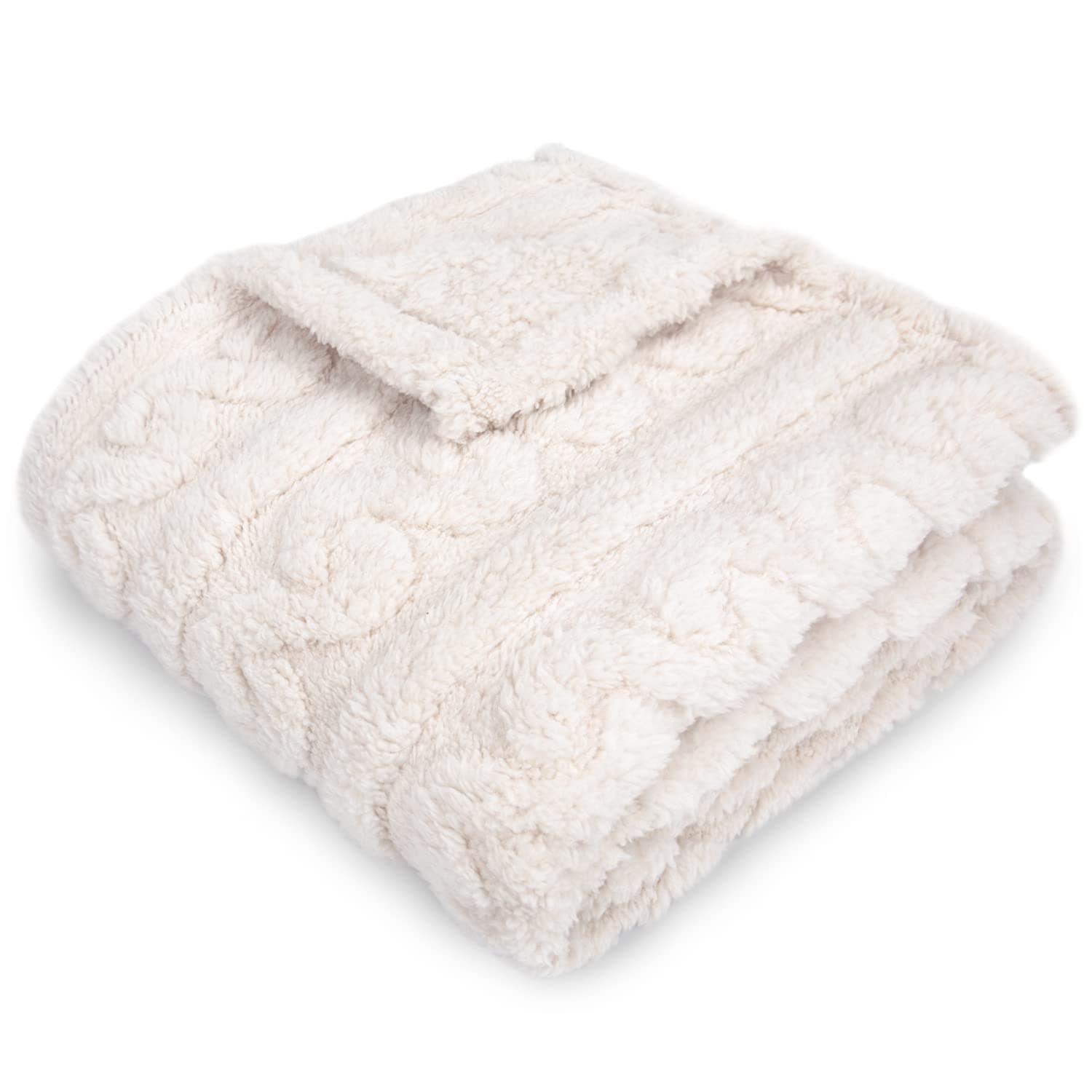 HOMRITAR Baby Blanket for Boys or Girls 3D Fluffy Fuzzy Blanket for Baby, Soft Warm Cozy Flannel Fleece Warm Blanket, Infant or Newborn Receiving Blanket (30x40inch, Cream)