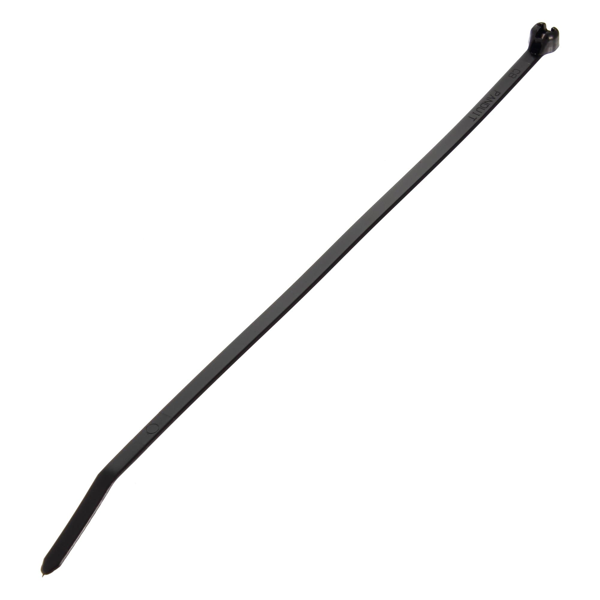 Panduit BT2LH-L0 Dome-Top Barb Ty Cable Tie, Weather Resistant Nylon 6.6, Light-Heavy Cross Section, Straight Tip, 120lbs Min Tensile Strength, 2" Max Bundle Diameter, .065" Thickness, .275" Width, 8.7" Length (Pack of 50)