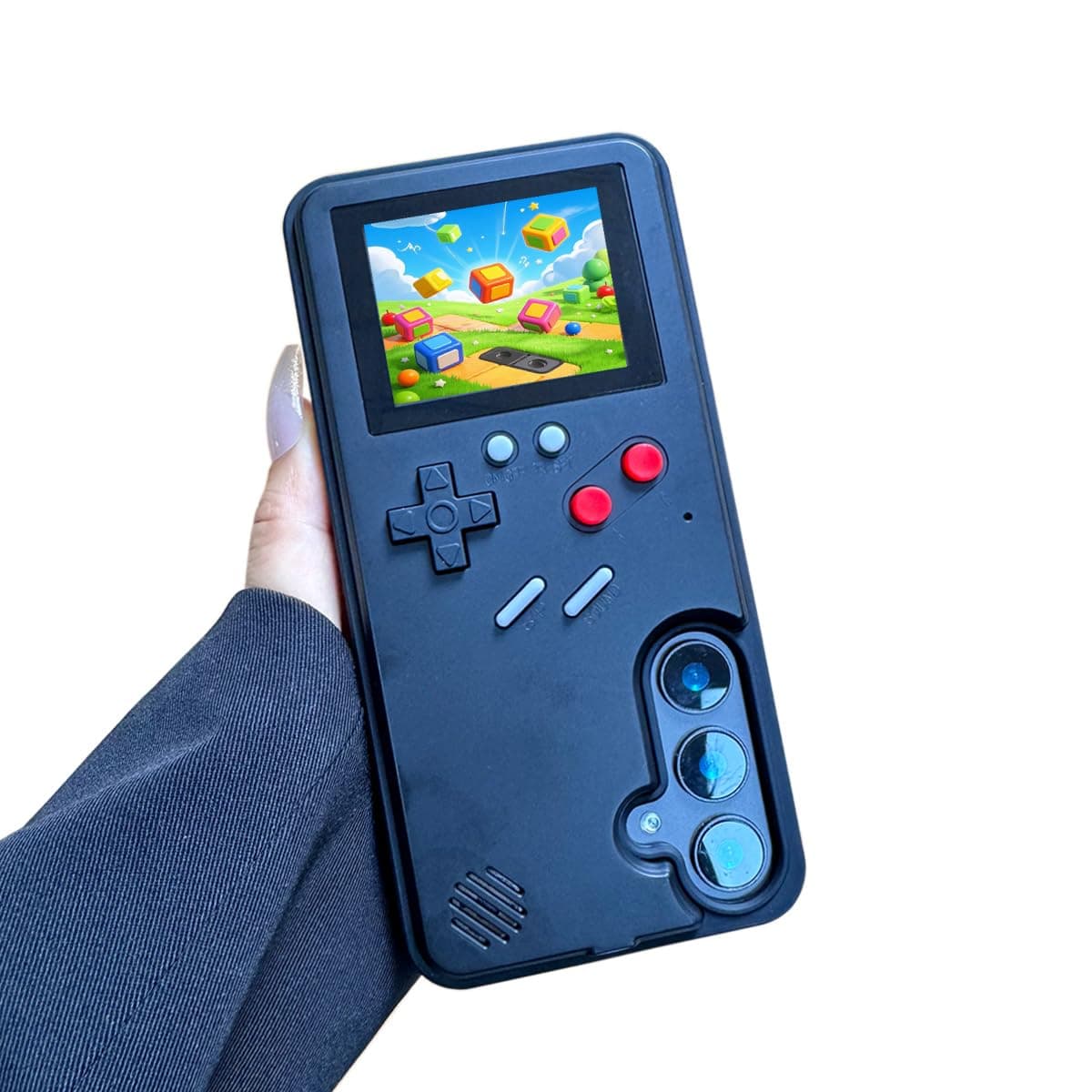 ERAKOLE Game Phone Case for Samsung Galaxy S23 Plus, Nostalgic Game Case for Samsung Retro Playable Gaming Design, Classic Creative Funny Birthday Gifts, Black