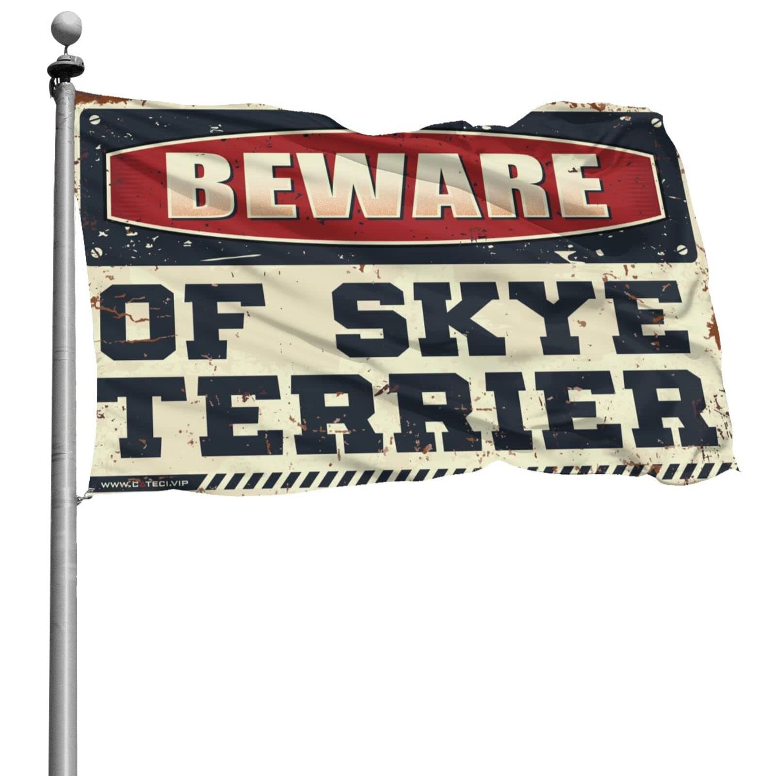 Flags For College Dorm Beware Of Skye Terrier Flag Flags For Bedroom Funny Cool Stuff For Boys (Size : 120X180CM)