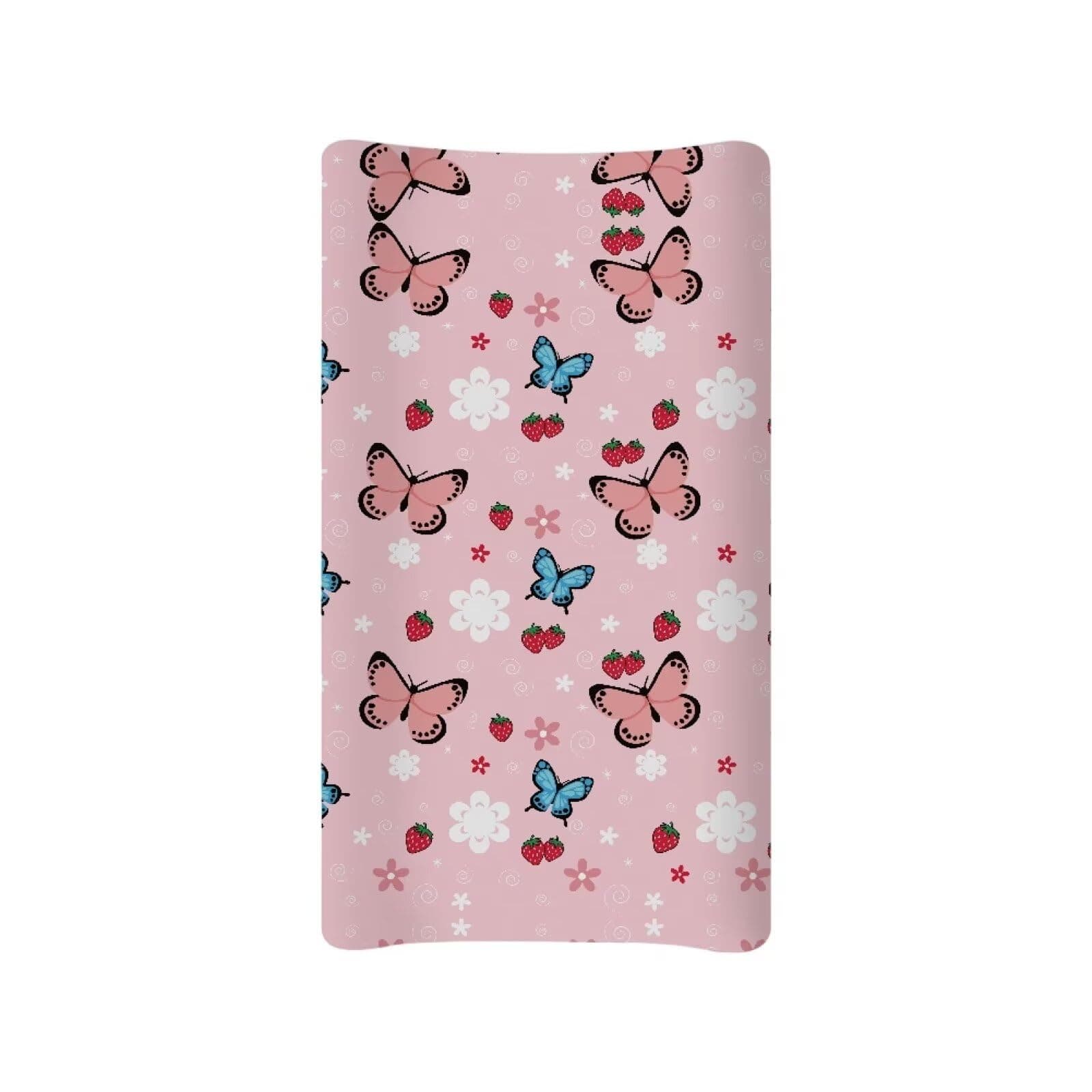 Zanxiantu Butterfly Pink Changing Pad Cover for Baby Girls and Boys Cute Rabbit Changing Table Covers Soft Diaper Changing Pad Cover