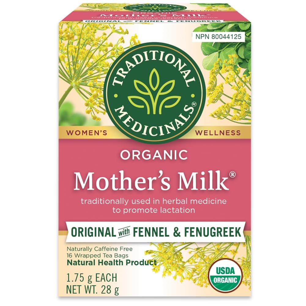 Traditional Medicinals - Organic Mother's Milk Lactation Herbal Tea (Pack of 1) - Supports Breast Milk Production For Nursing Mothers - 16 Tea Bags Total