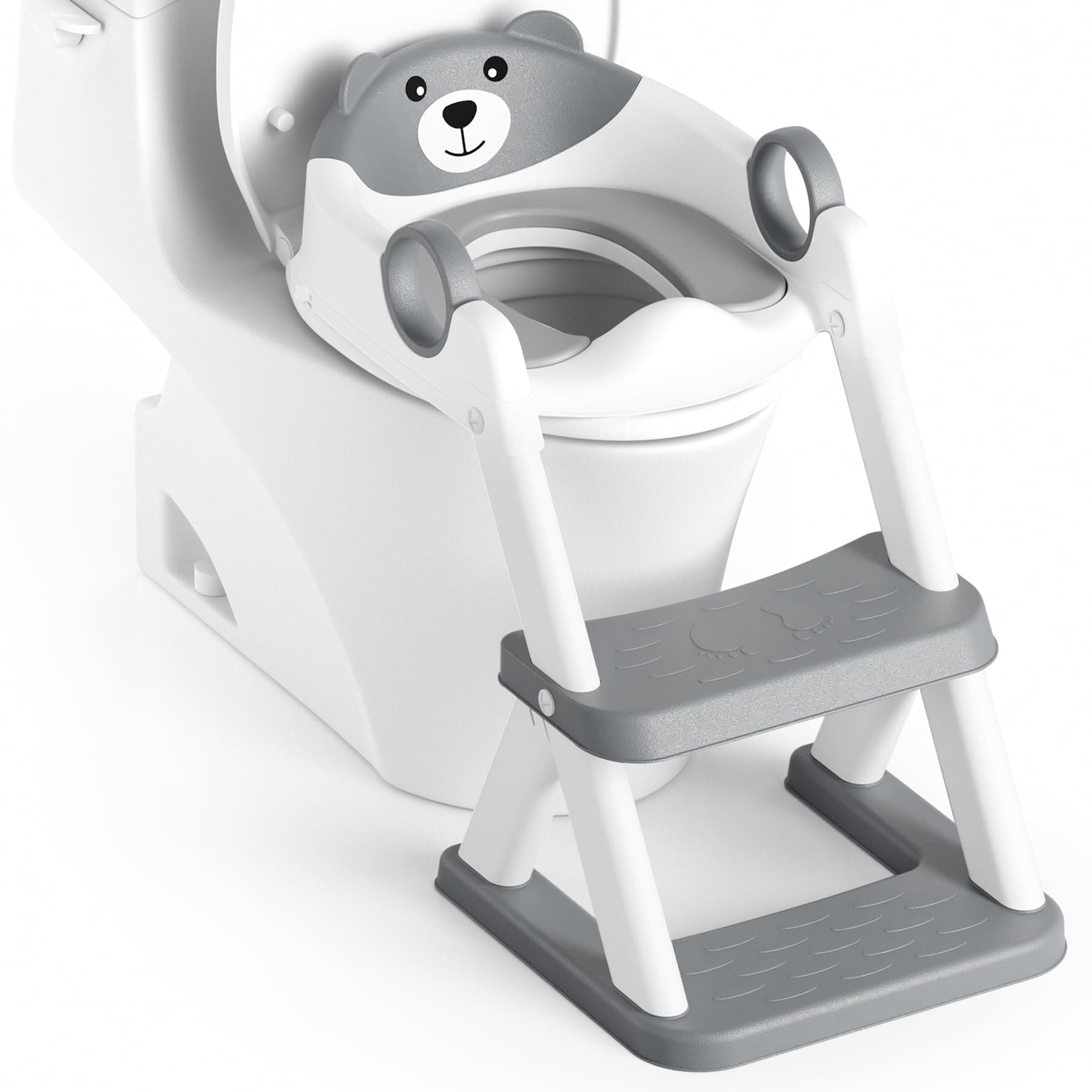 Rabb 1st Potty Training Seat, Upgrade Toddler Toilet Seat for Kids Boys Girls, 2 in 1 Potty Training Toilet for Kids, Splash Guard Anti-Slip Pad Step Stool (Upgraded Cushion)