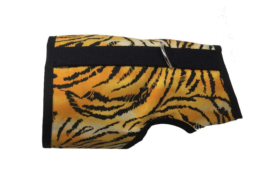 Kitty Holster Cat Harness – Secure Cat Harness for Walking, Soft Cotton Cat Accessories, Comfortable Fit, Strong Hook-and-Loop Closure, Made in USA – Tiger Stripe, S/M