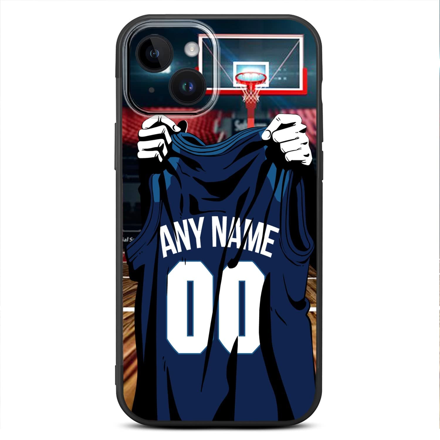 VNGDA DIY Custom Name & Number - Minnesota Basketball Jersey - Liquid Silicone Case for iPhone 17 Air 16 15 Pro Max 14 13 Mini 12 11 Xs Xr SE3 8 7 6 Plus,with Camera Protection Case for Boy