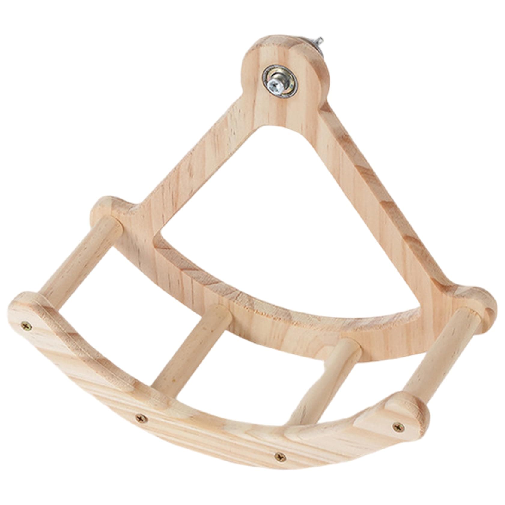 Bird Perch Toy, Interactive Rocking Parakeet Toy and Perch, Wooden Exercise Wheel Bird Stand, Enrichment Cockatiel Toys for Cage Accessories