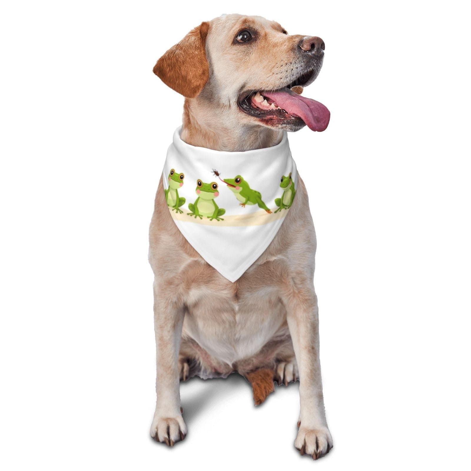 Gonxiam Hunting Frog Print Dog Bandana Scarf Adjustable Triangle Pet Bib Cat Kerchief Washable Puppy Neckerchief for Birthday Holiday Party – One Size
