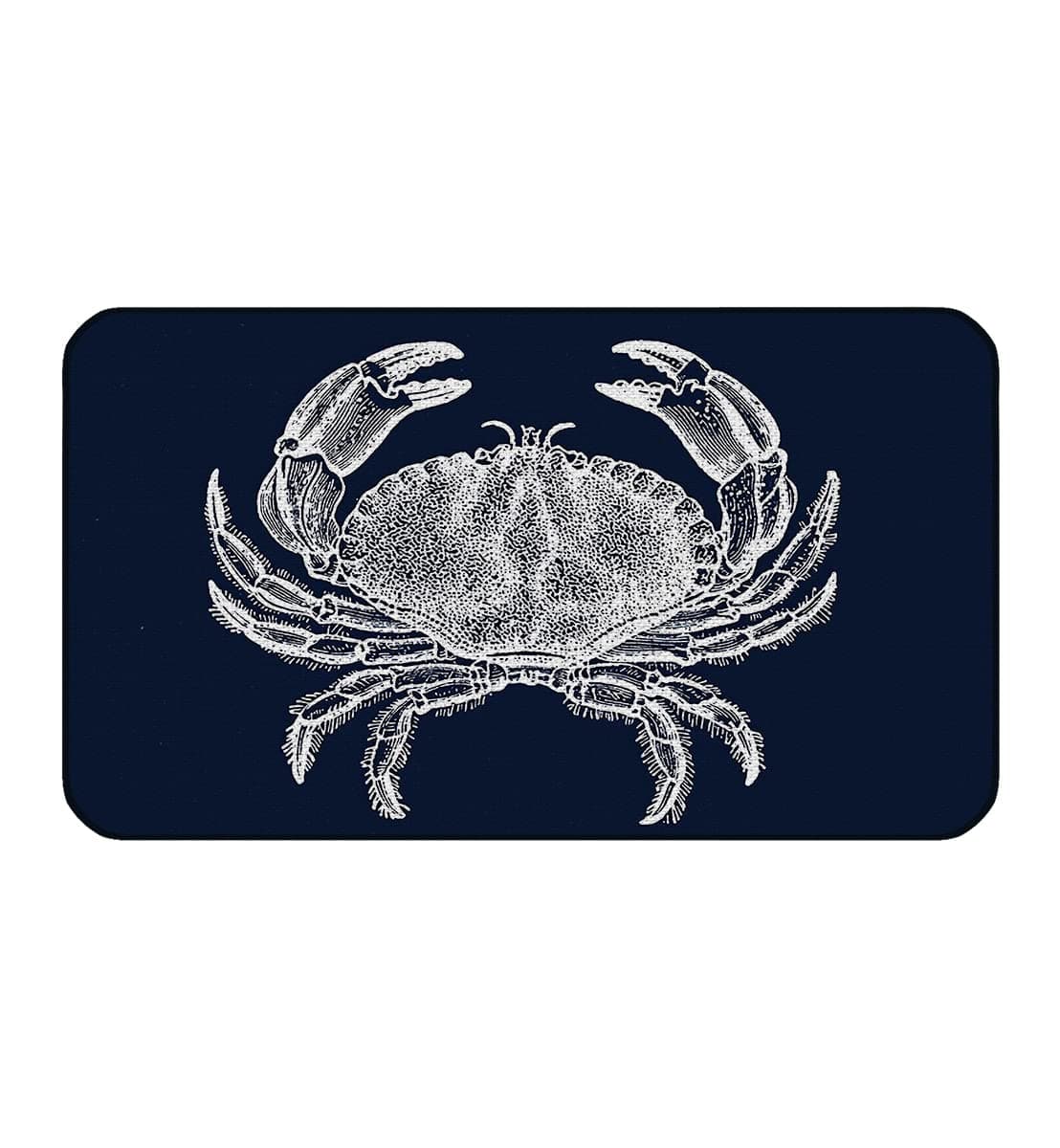 AOTSWHX Nautical Crab Door Mat - Indoor Outdoor Ocean Rugs Entrance Beach Welcome Mat Navy Blue Kitchen Mat, Front Door Porch Outdoor 30"x18"