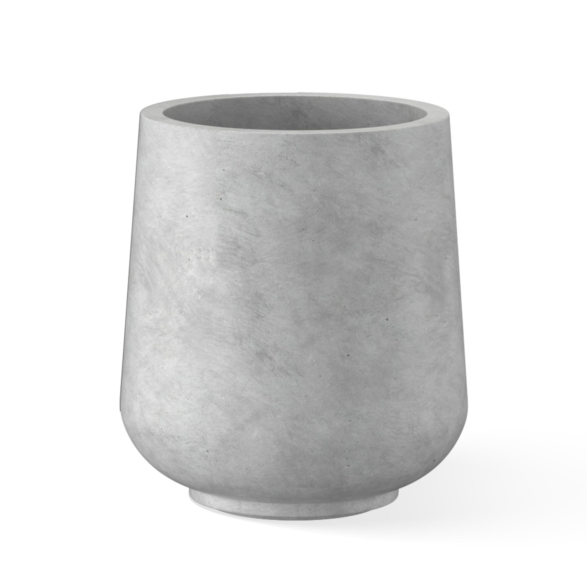 Kante Accent Round Curved Pale Gray Concrete Planter 13" Dia, Outdoor