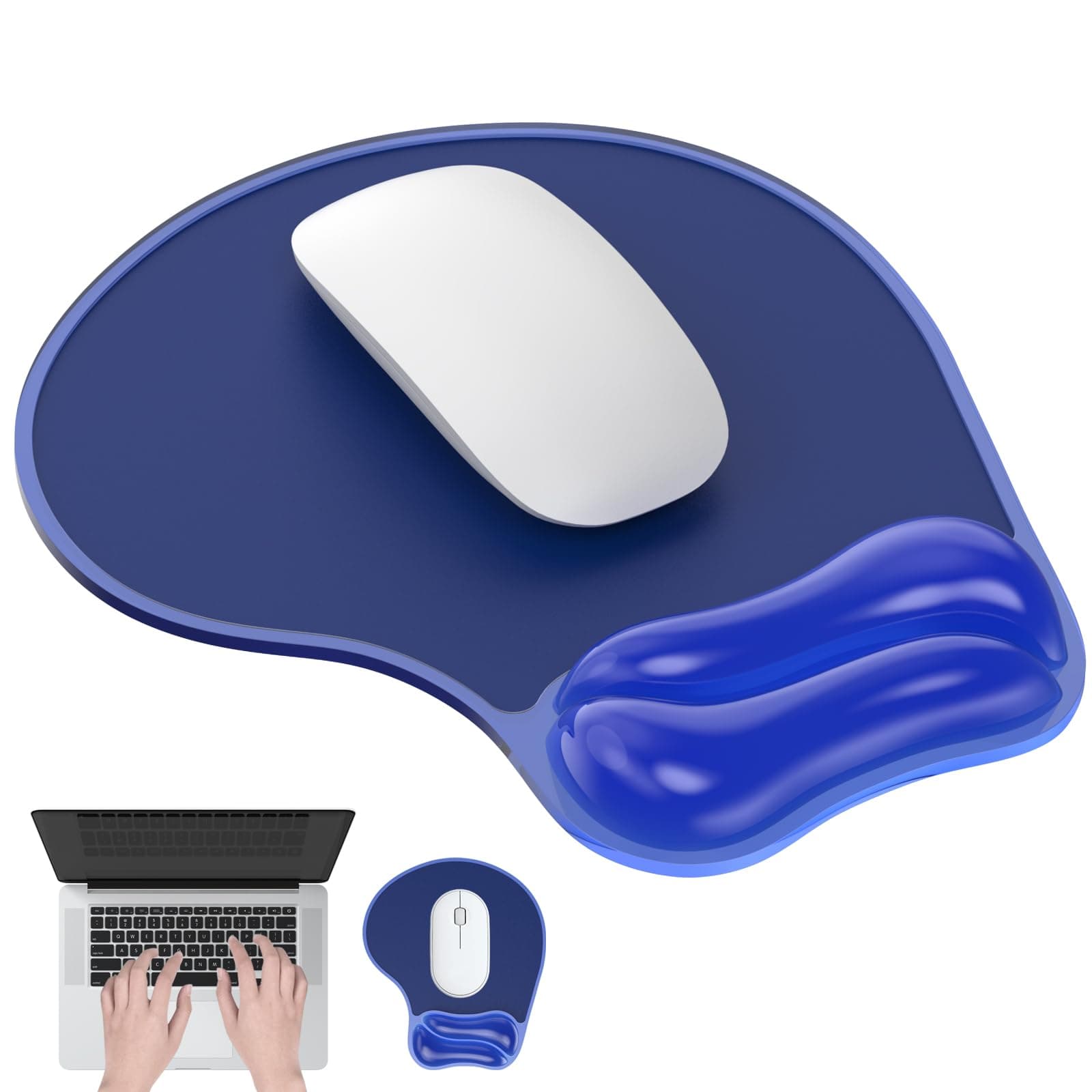 Laokiiy Gel Mouse Pad with Wrist Rest Blue