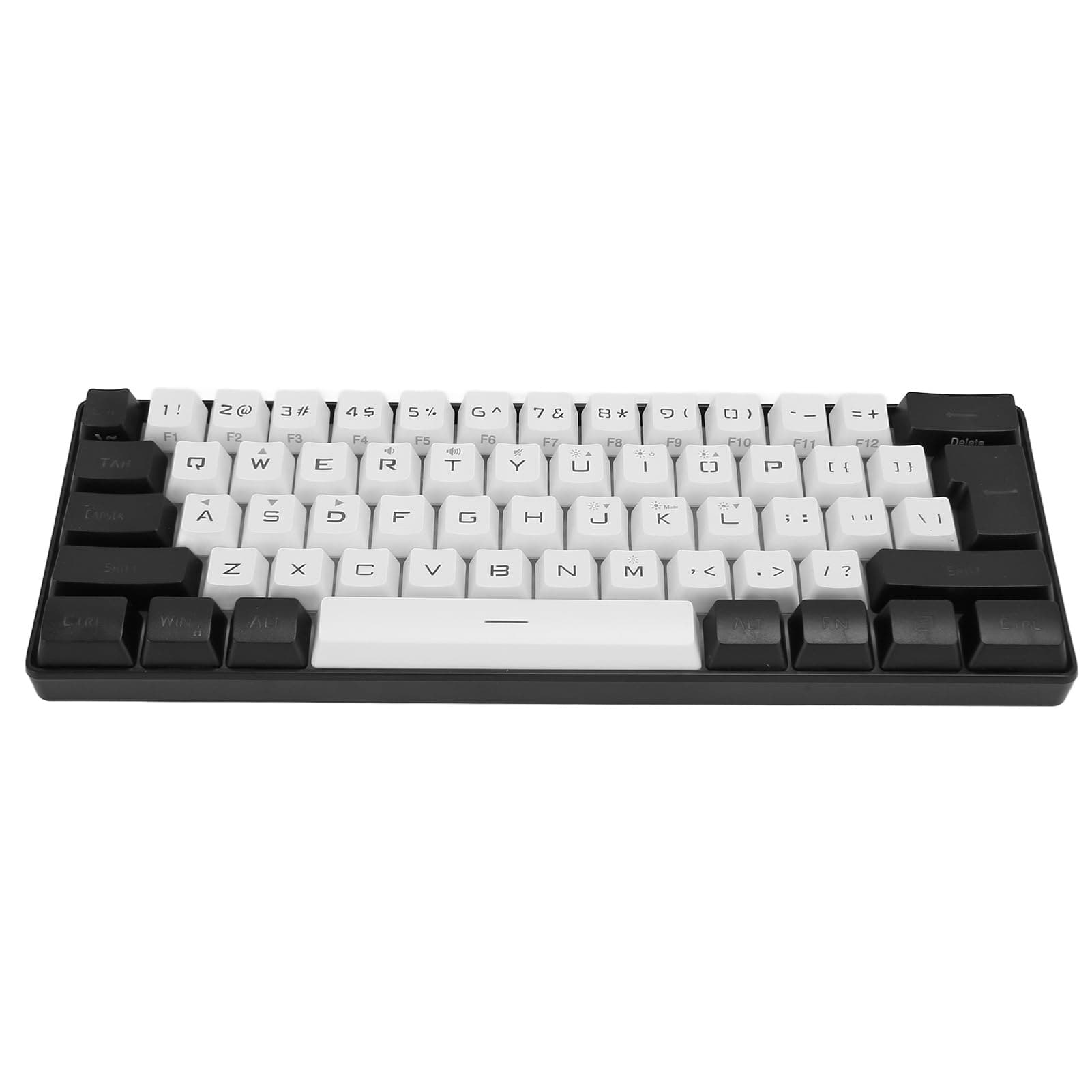 G61 Mini Wired Gaming Keyboard – Ergonomic Design with 61 Keys, RGB LED Backlit, Mechanical Feel, Wide C Atibility for Office and Business (White)