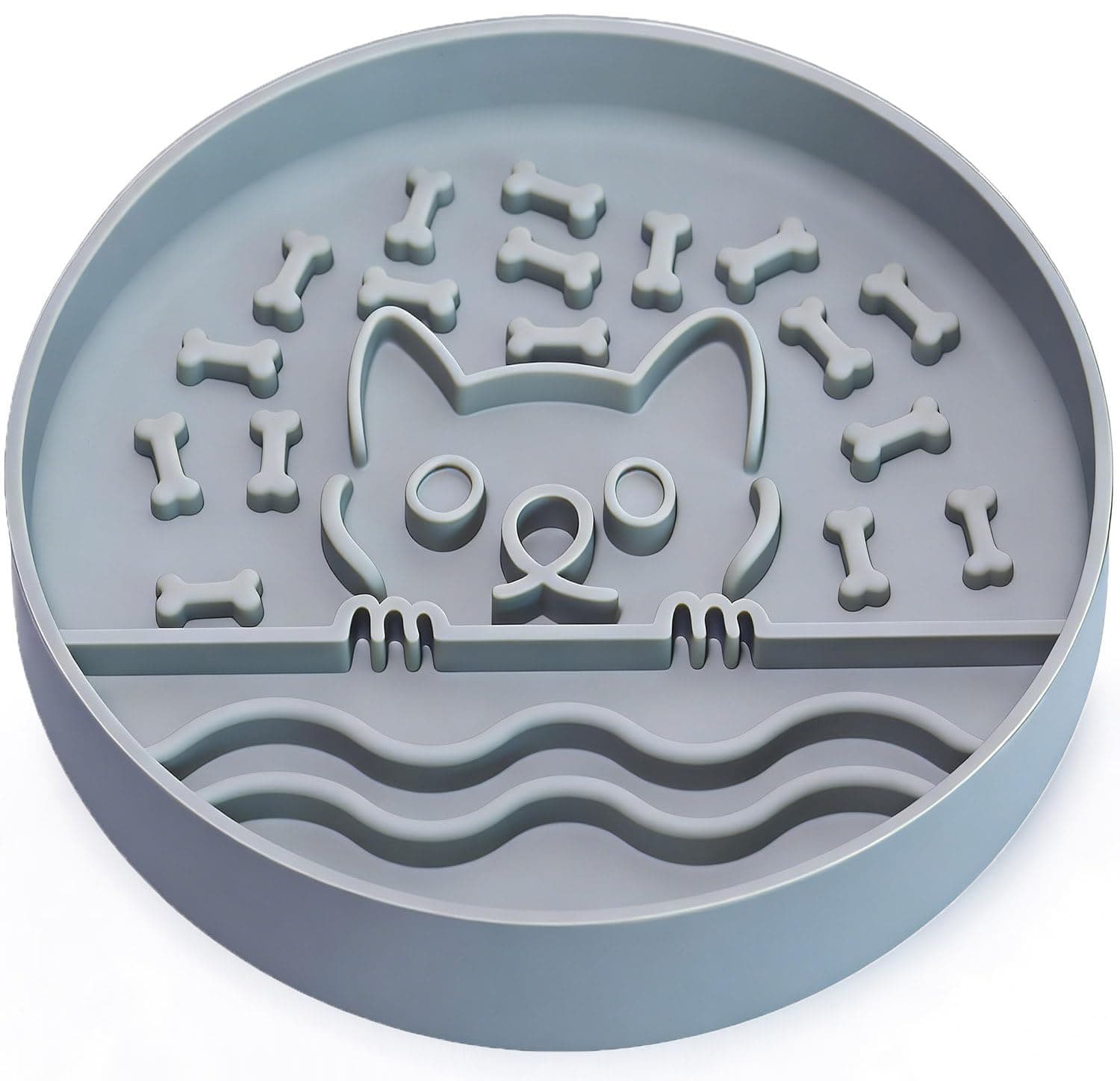 Zonopy Slow Feeder Dog Bowl with Non-Slip Base, Silicone Puzzle Dog Food Bowl with Unique Design, Slow Feeding Bowl for All Types of Dogs Cats, Interactive Slow Eating, Anti-Choking, BPA-Free