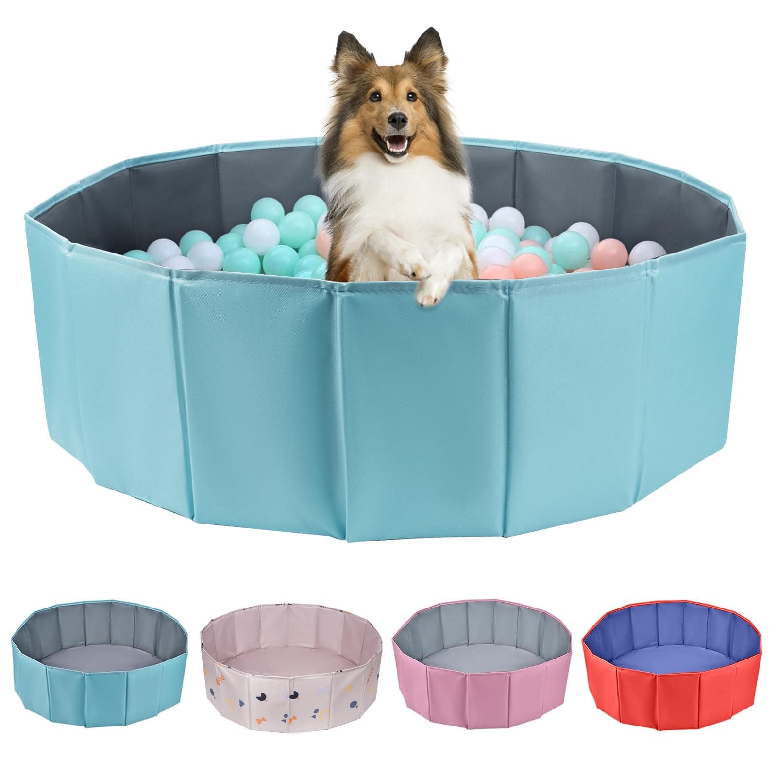 Dog Ball Pit, Foldable Ball Pit for Dog, Balls Pit for Dogs, Balls Pit for All Types of Dogs, Suitable for Indoor and Outdoor Activities (47.24inches in Diameter,No Ball Included,Blue)