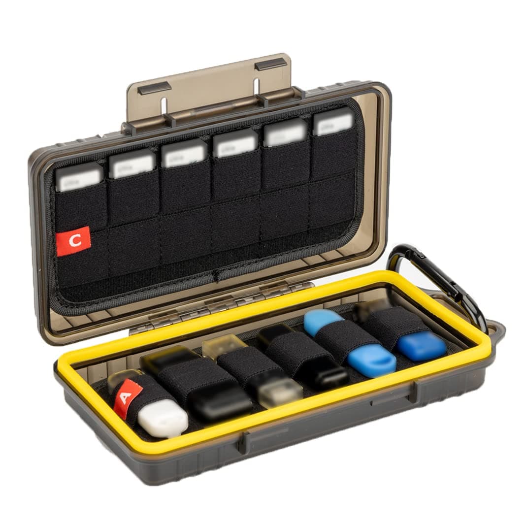JJC Hard Flash Drive SD Card Case Holder for 12 USB Type A/C & 24 SD Cards