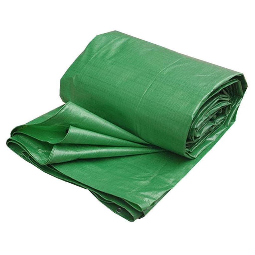 The Chemical Hut Strong Green Waterproof Tarpaulin Ground Sheet Covers for Camping Fishing Gardening and Pets 2m x 3m / 6.5ft x 10ft(150g/m²) (Size: 4mx3.5m)