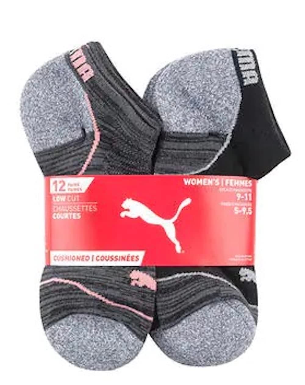 PUMA Women’s Low Cut Socks, 12-Pair, Multicolor, 6-11