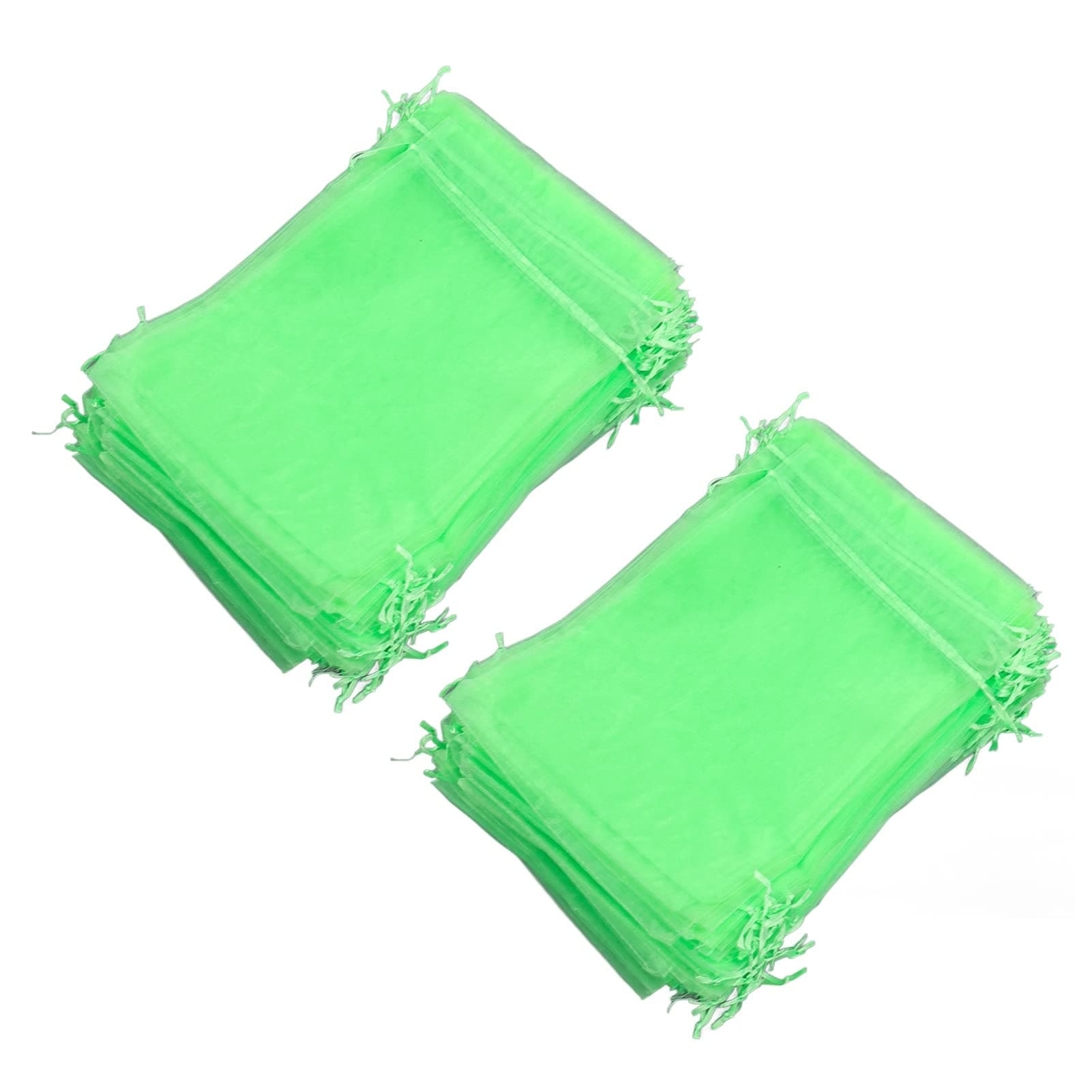 Reusable Fruit Netting Bag - 100PCS Organza Garden Mesh Barrier Bag for Plant, Flower, and Fruit Trees Green (20 * 30cm)