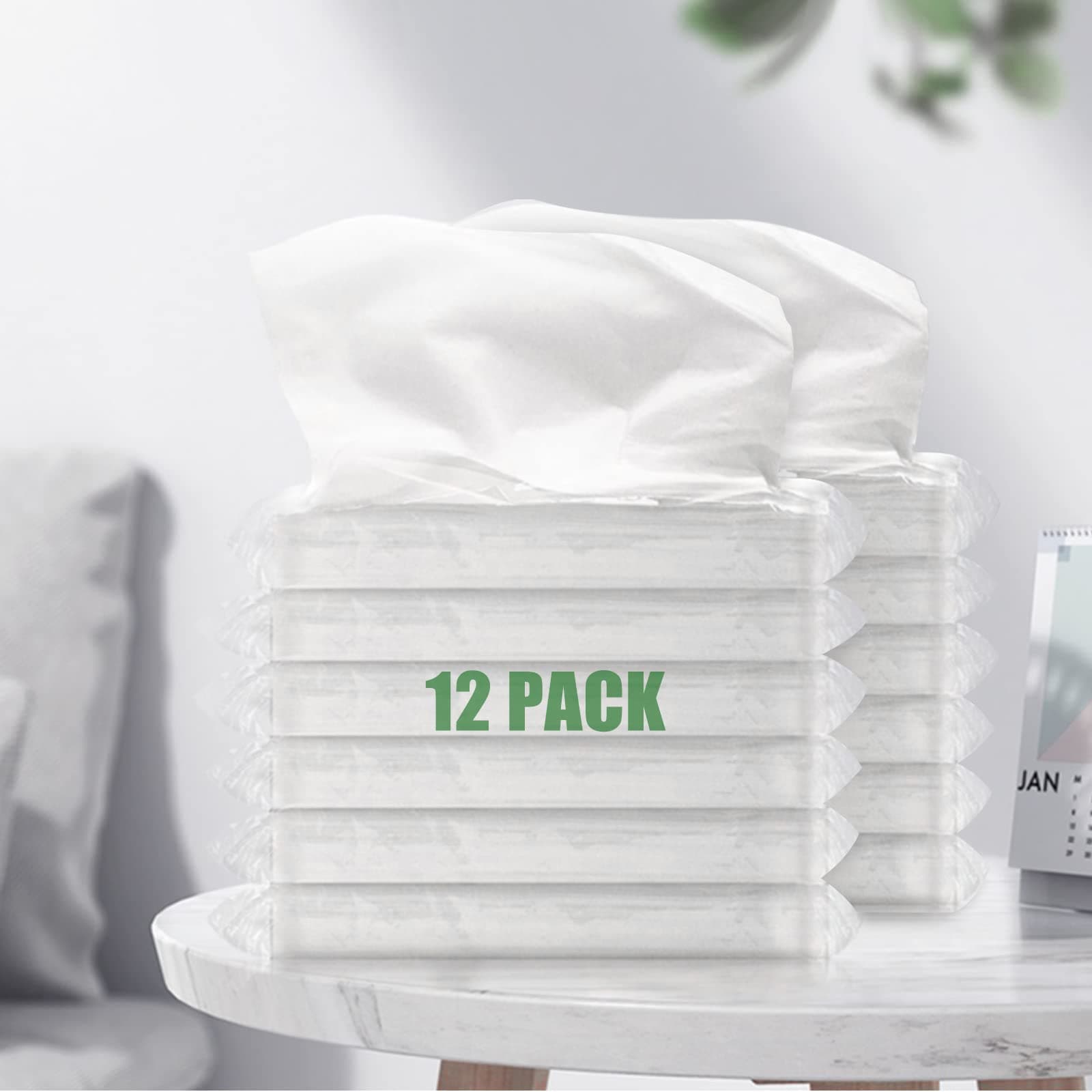 Car tissues Disposable Facial Tissues Tissue for Car Disposable Face Towel Facial Tissue 12 Pack 600 Count (Pack of 12) Travel Car or Purse