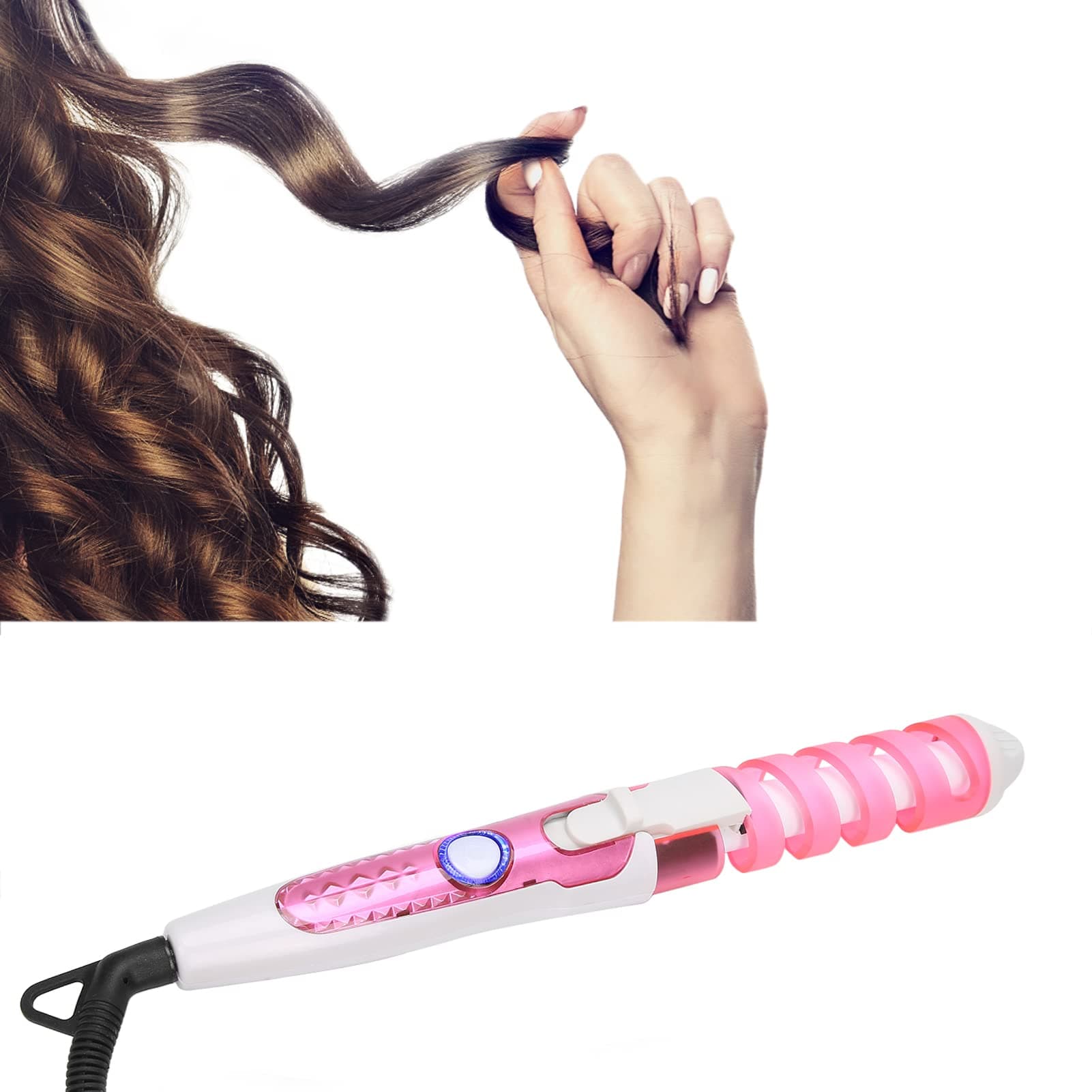 Spiral Curling Iron Electric Curling Iron, Spiral Hair Curler, Curling Iron, Hair Styling Tool (US Plug)